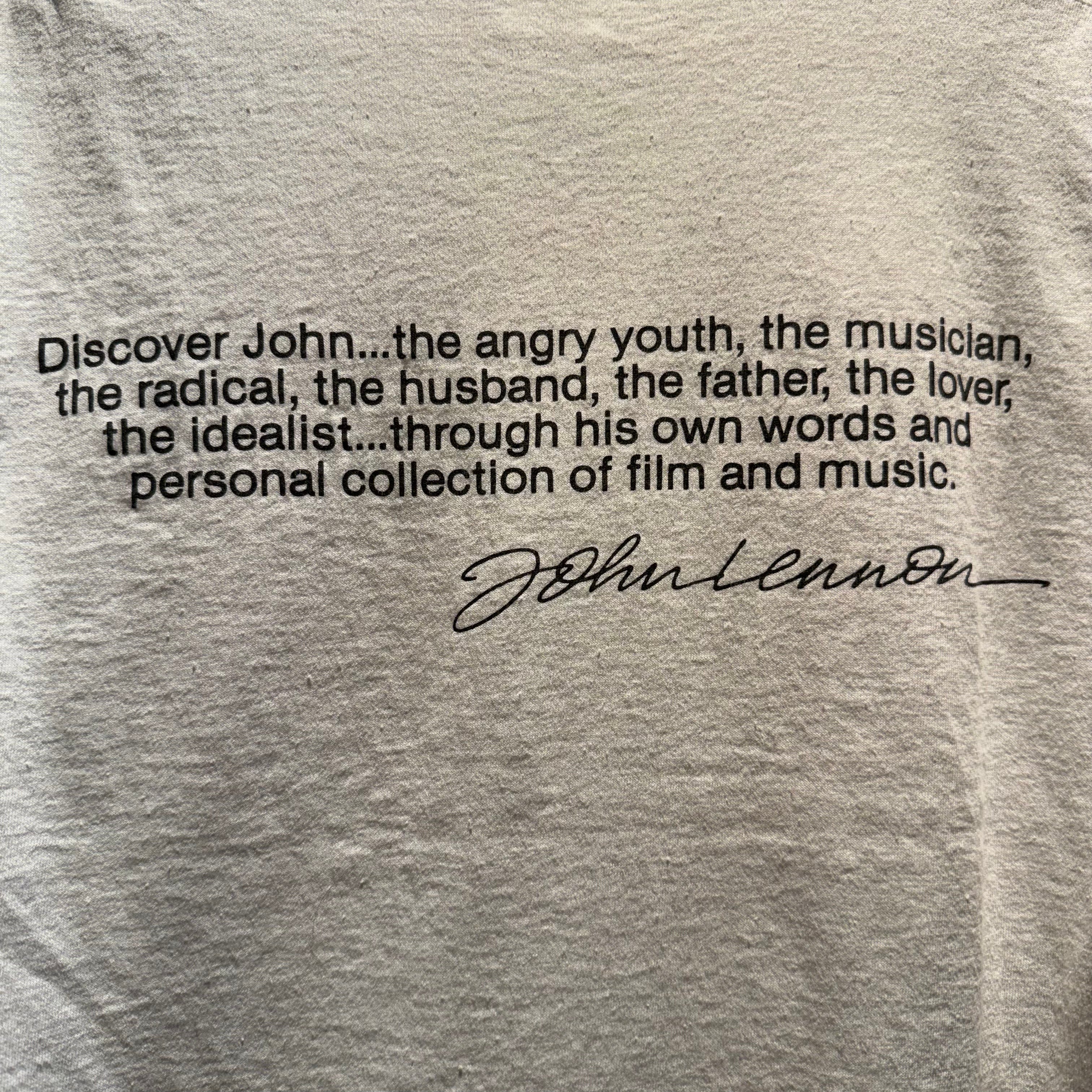 VTG 80's John Lennon Imagine Beatles Double Sided T-Shirt: Medium