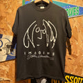 VTG 80's John Lennon Imagine Beatles Black T-Shirt: Medium