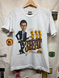 Vtg Los Angeles Lakers LA 3 Peat NBA Team of the 80's Pat Riley Championship Caricature T-Shirt: Small