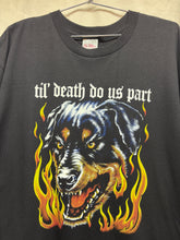 Load image into Gallery viewer, Vtg Til Death Do Us Part Rottweiler Dog Flames Black T-Shirt: XXL
