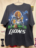 Vtg Detroit Lions NFL Team Black T-Shirt: Large/XL