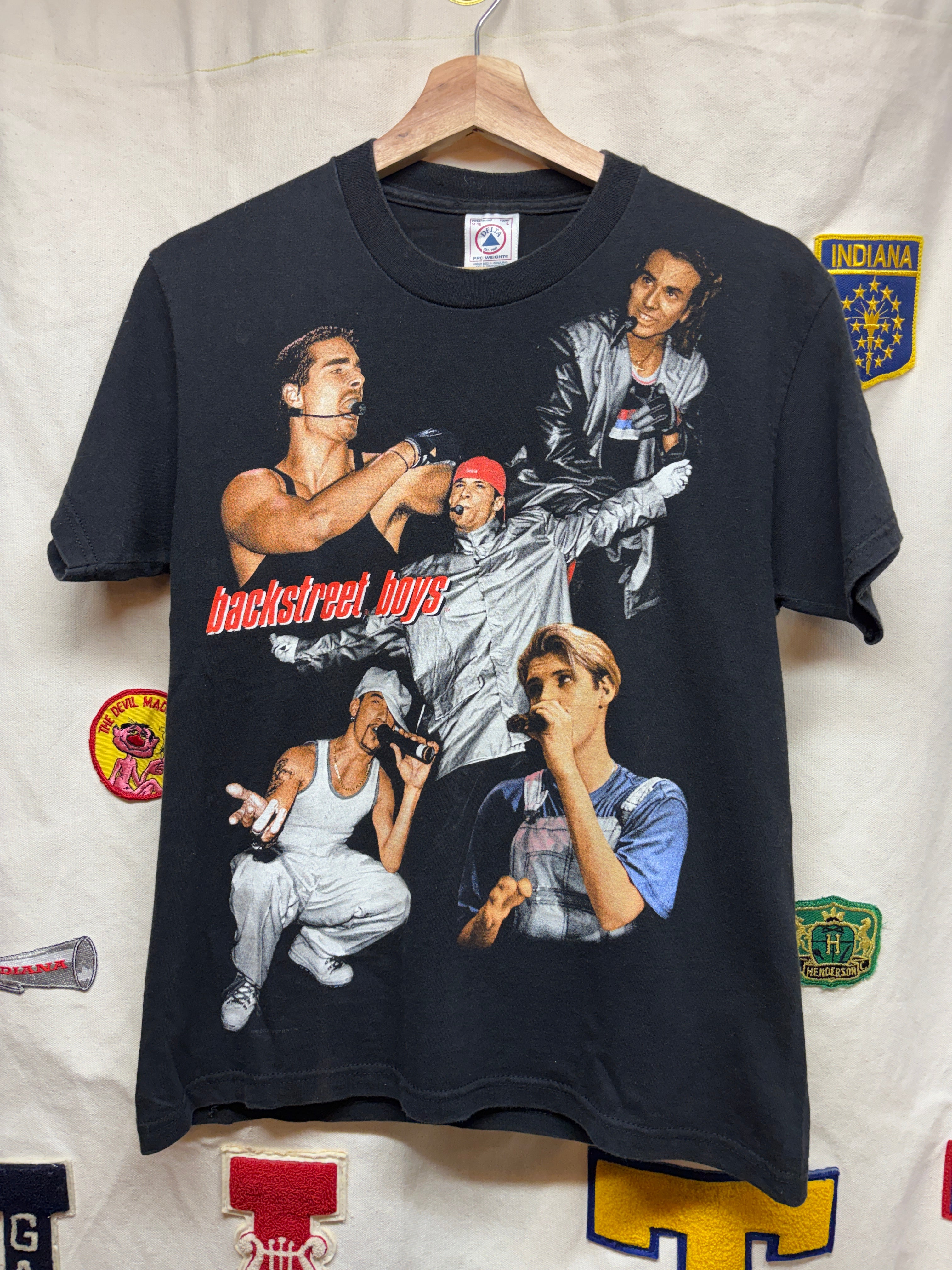 Vtg Backstreet Boys Band Concert Tour Y2K Black T-Shirt: Youth Large