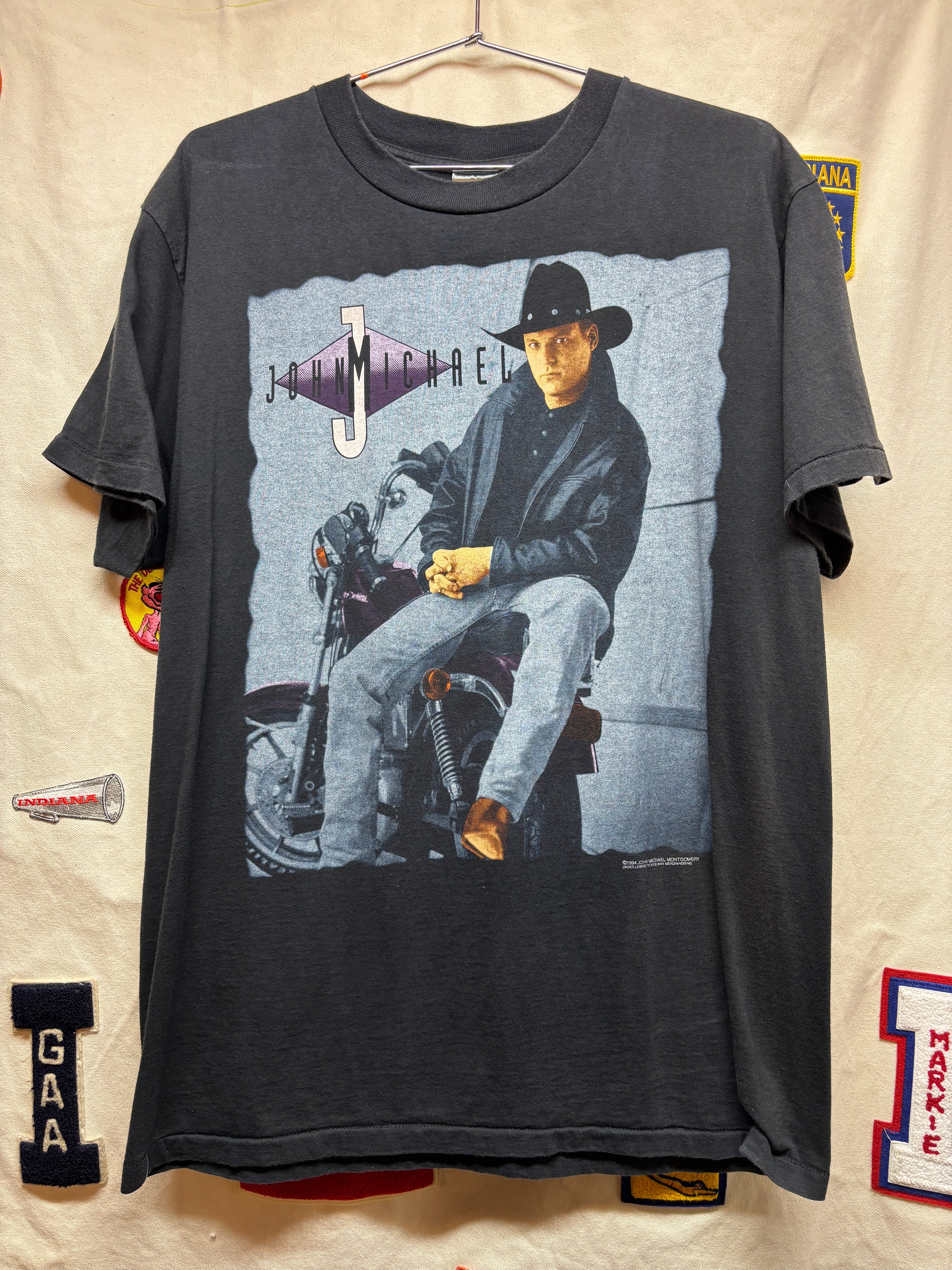 Vtg John Michael Montgomery Tour 1995 Country Music Black T-Shirt: XL