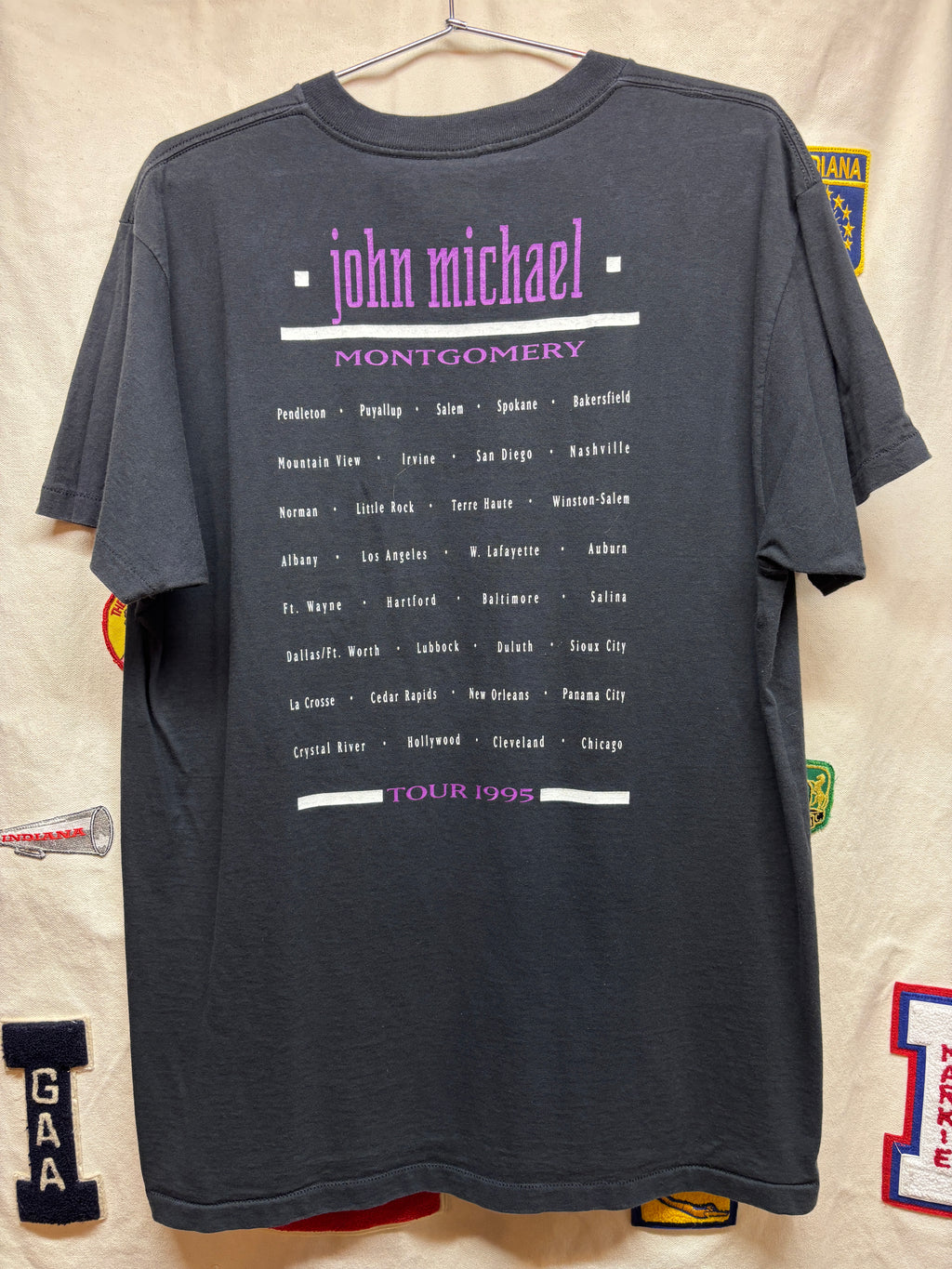 Vtg John Michael Montgomery Tour 1995 Country Music Black T-Shirt: XL