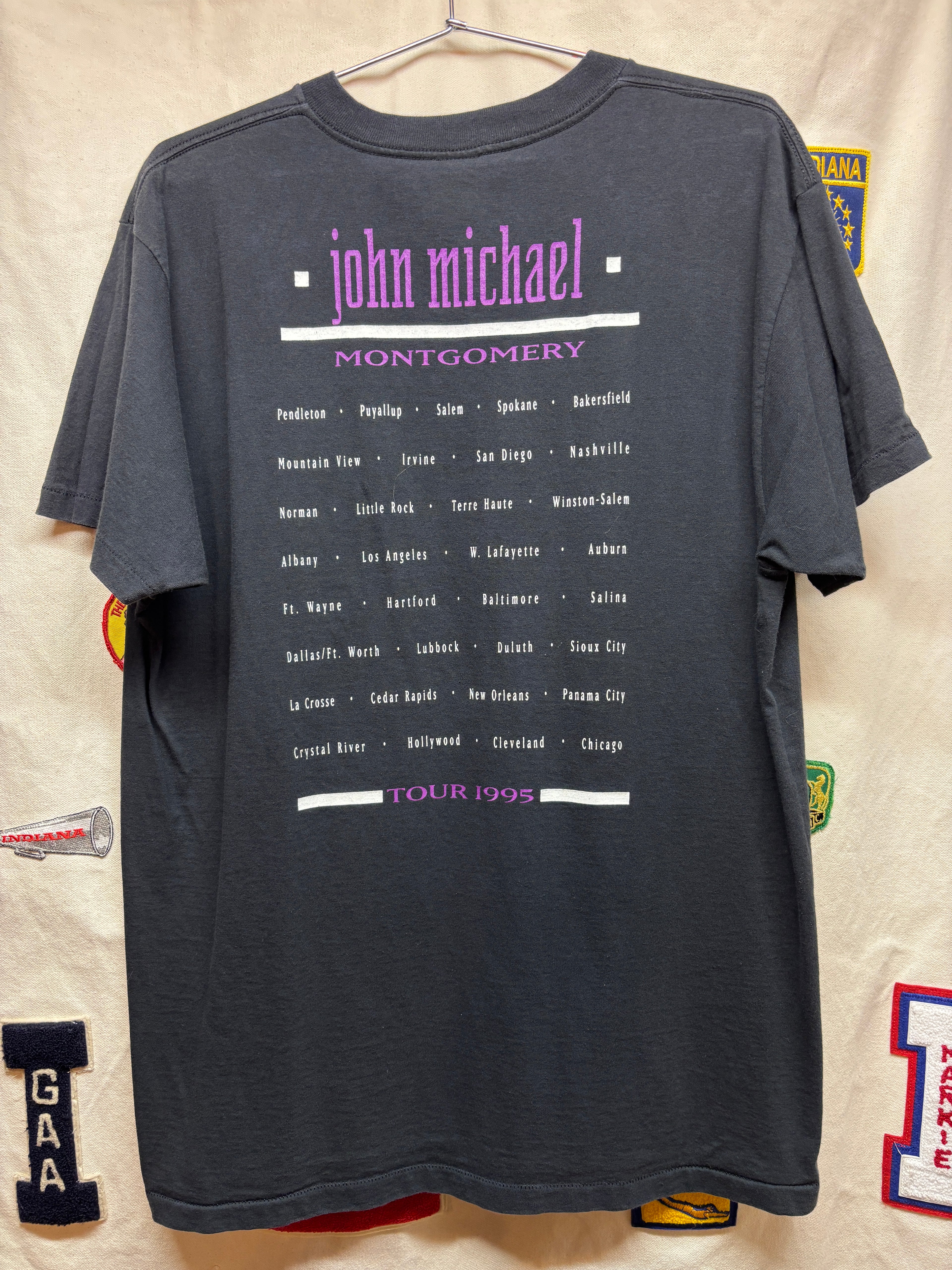 Vtg John Michael Montgomery Tour 1995 Country Music Black T-Shirt: XL