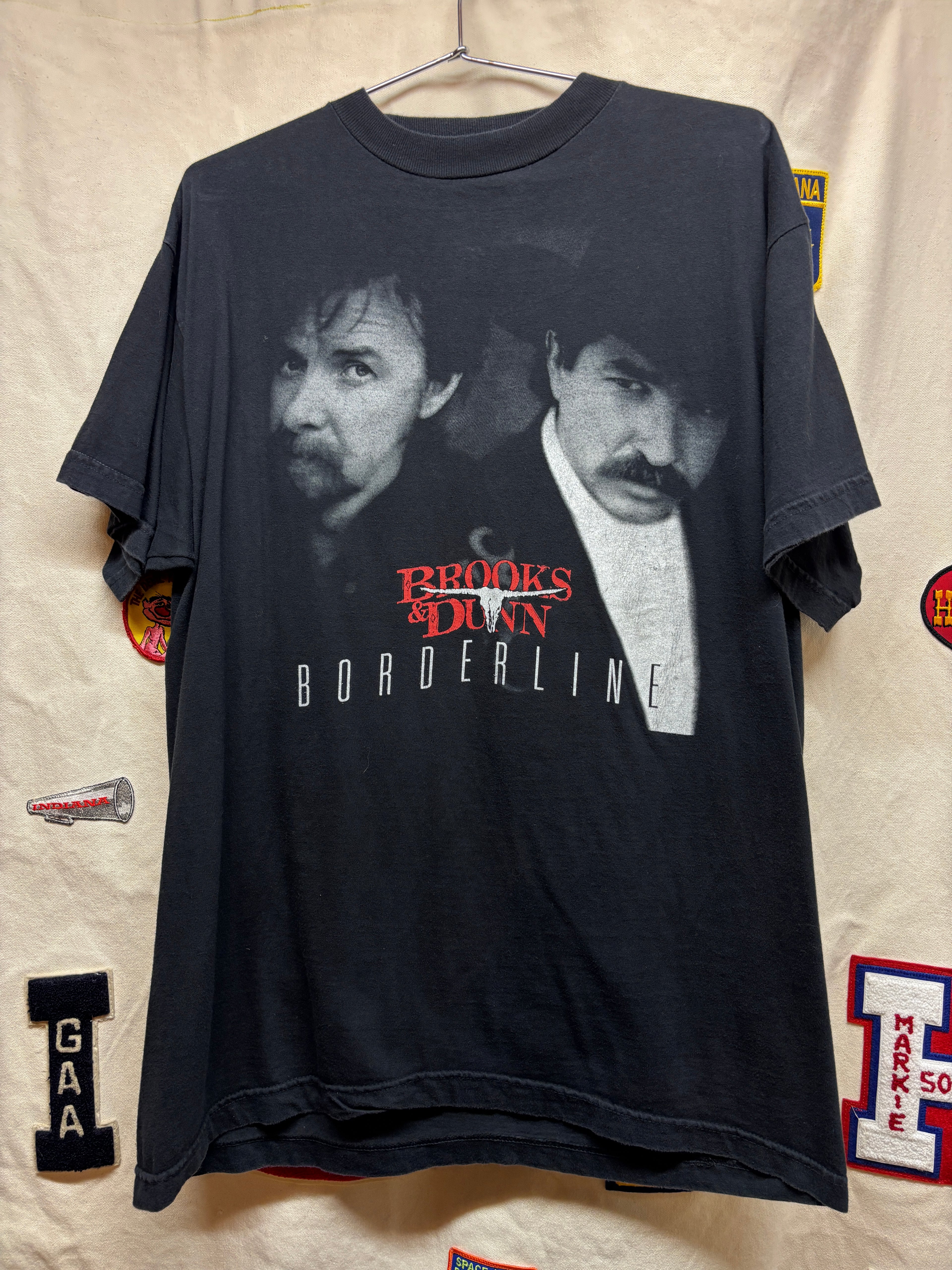 Vintage Brooks & Dunn Borderline Brand 1996 Country Music Concert Tour Black T-Shirt: XL