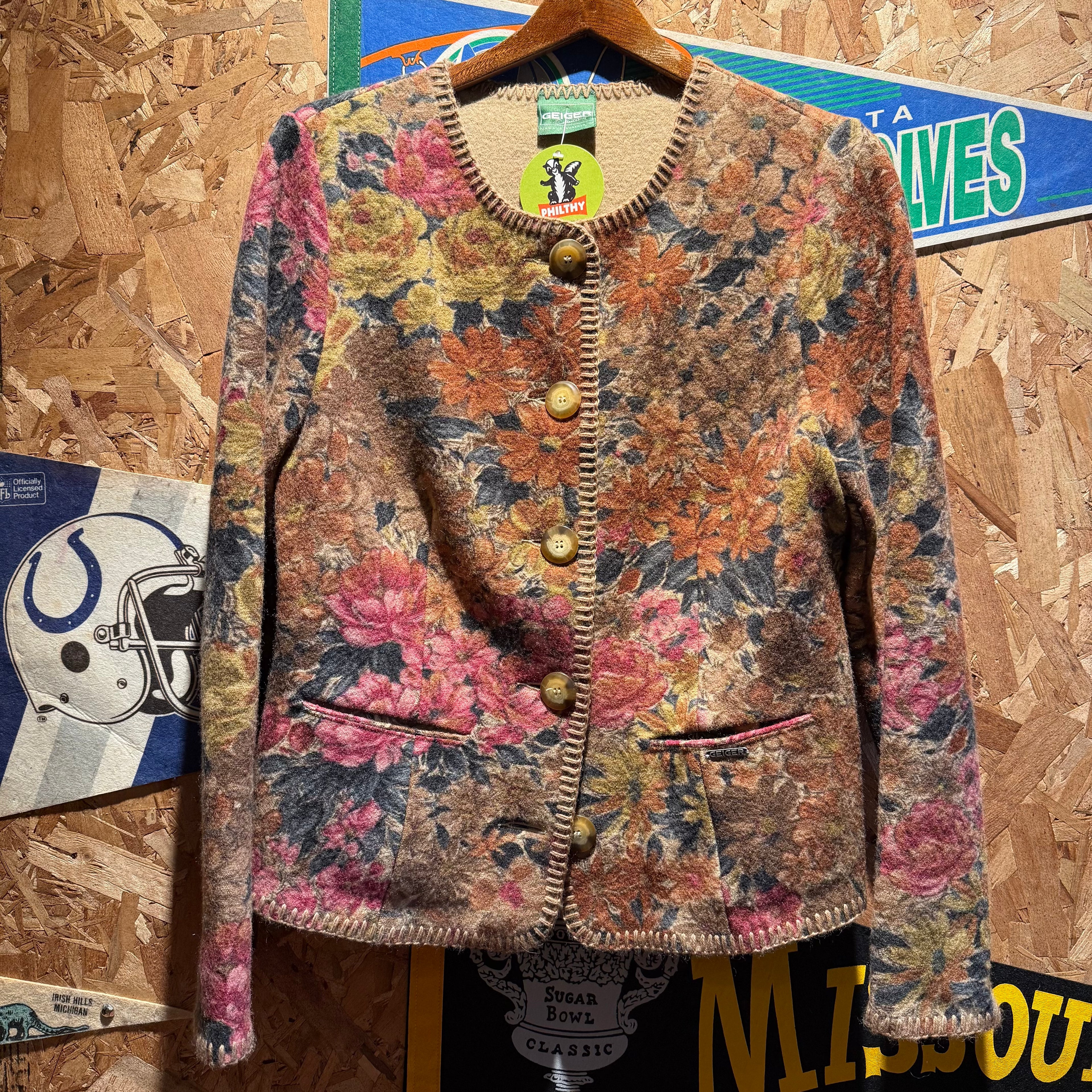Vintage Geiger Wool Cardigan Jacket: M/L