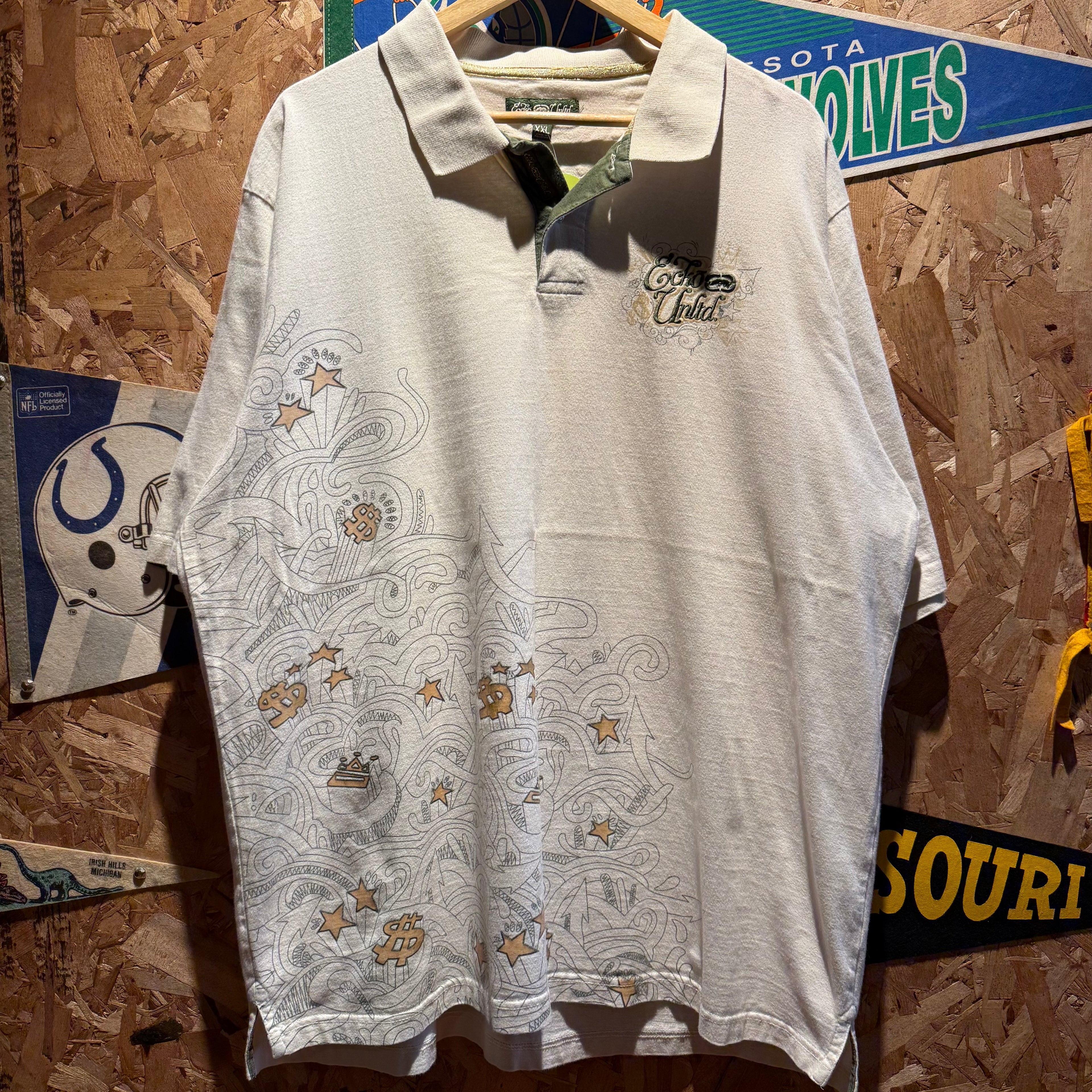 Vintage Ecko Unlimited Graphic Polo Shirt: XXL