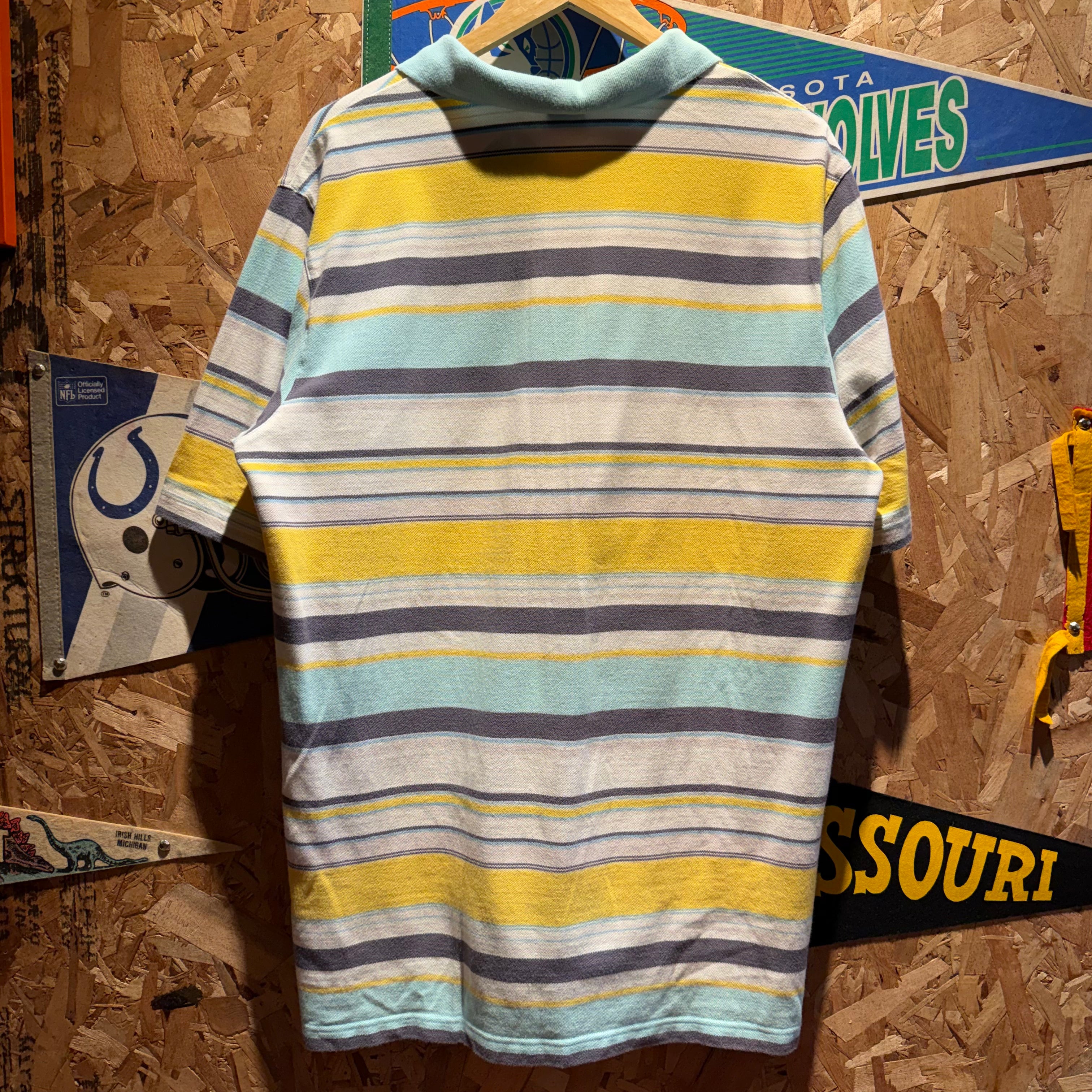 Vintage Nike Striped Polo Shirt: XL