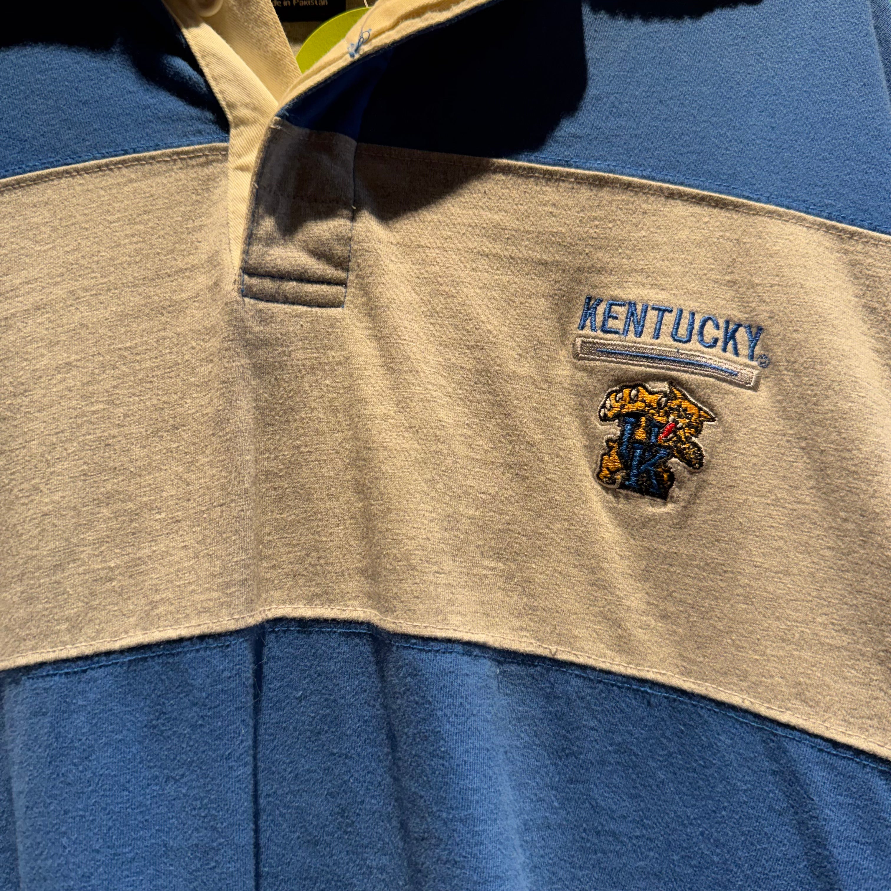 Vintage University of Kentucky Striped Polo Shirt: XL