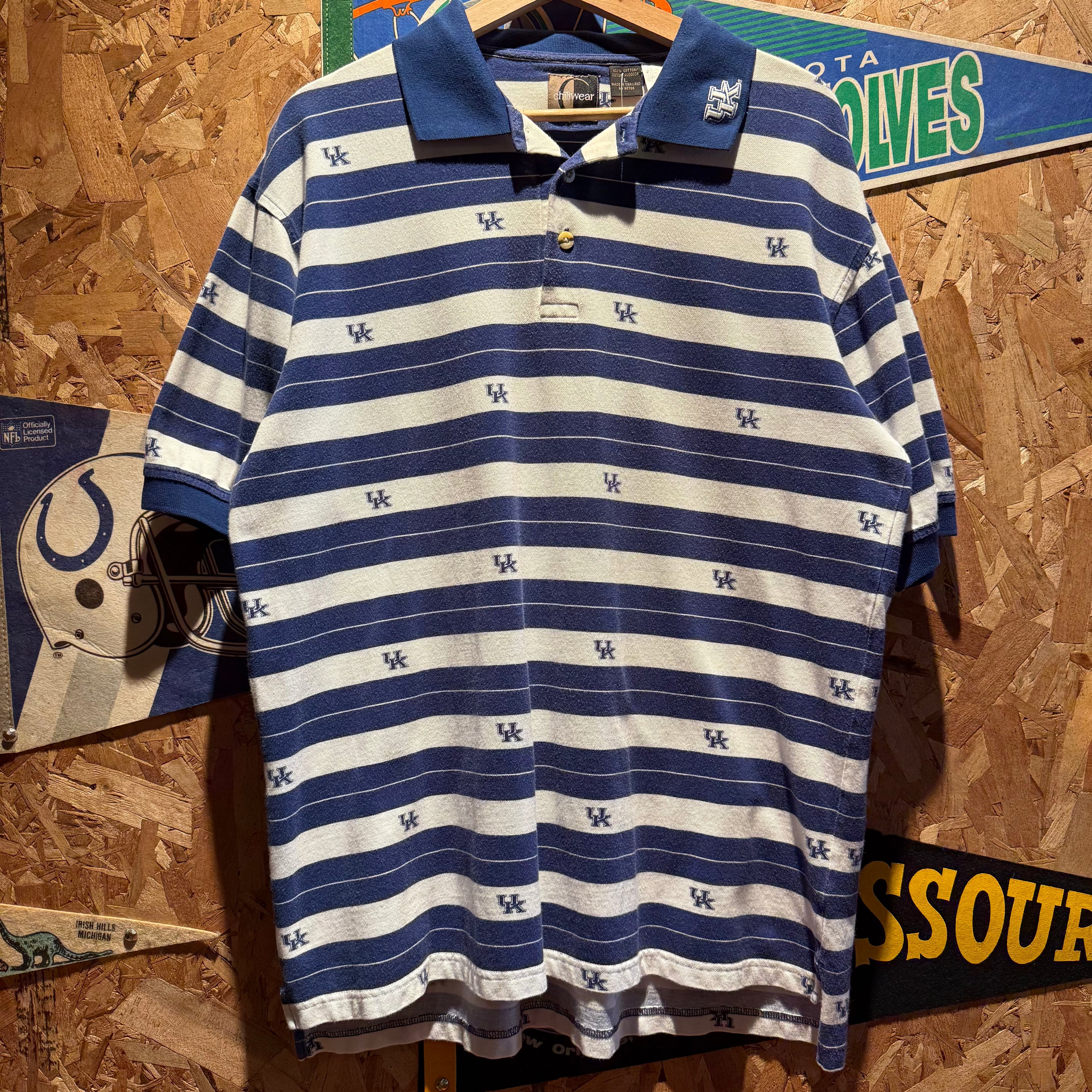 Vintage Striped University of Kentucky Polo: L