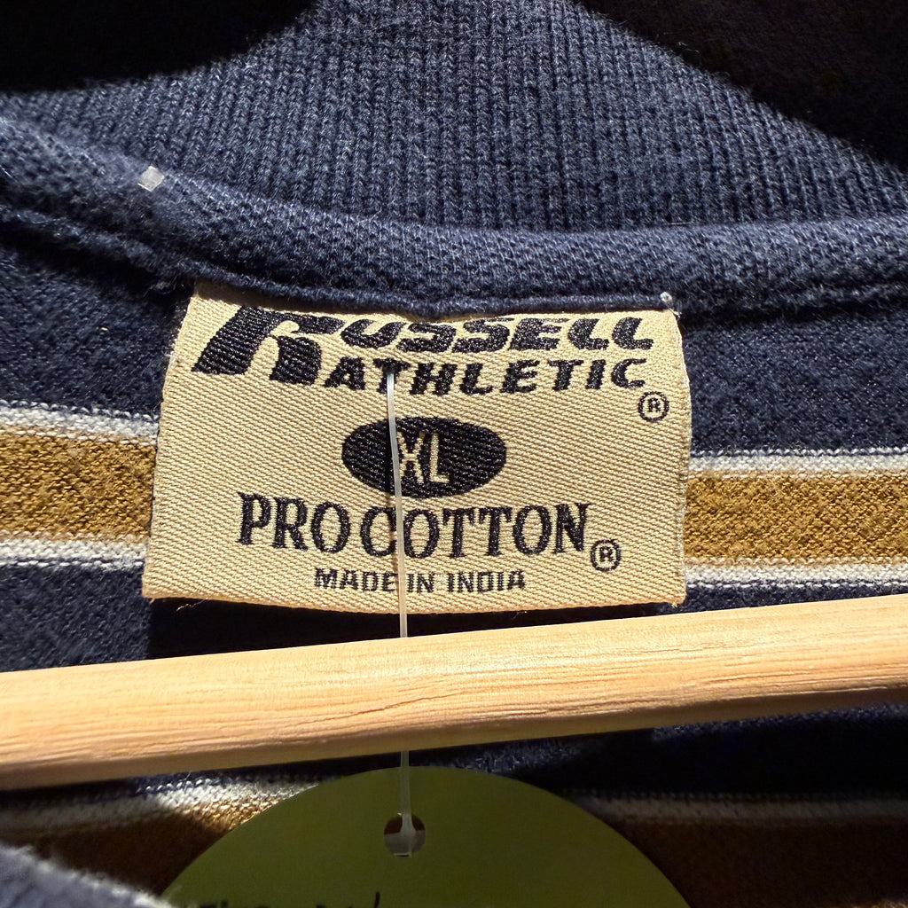 Vintage Striped Notre Dame University Polo: XL