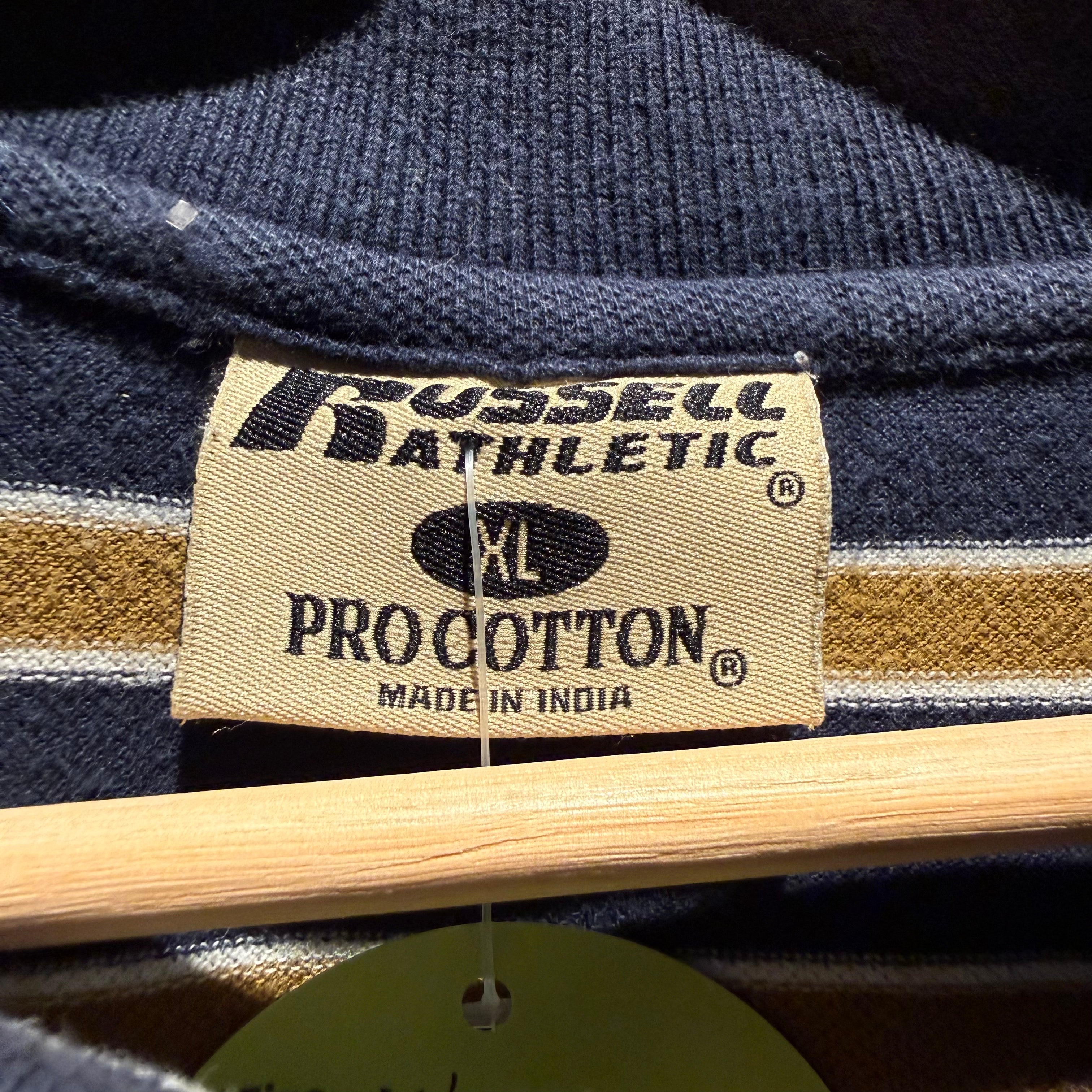 Vintage Striped Notre Dame University Polo: XL