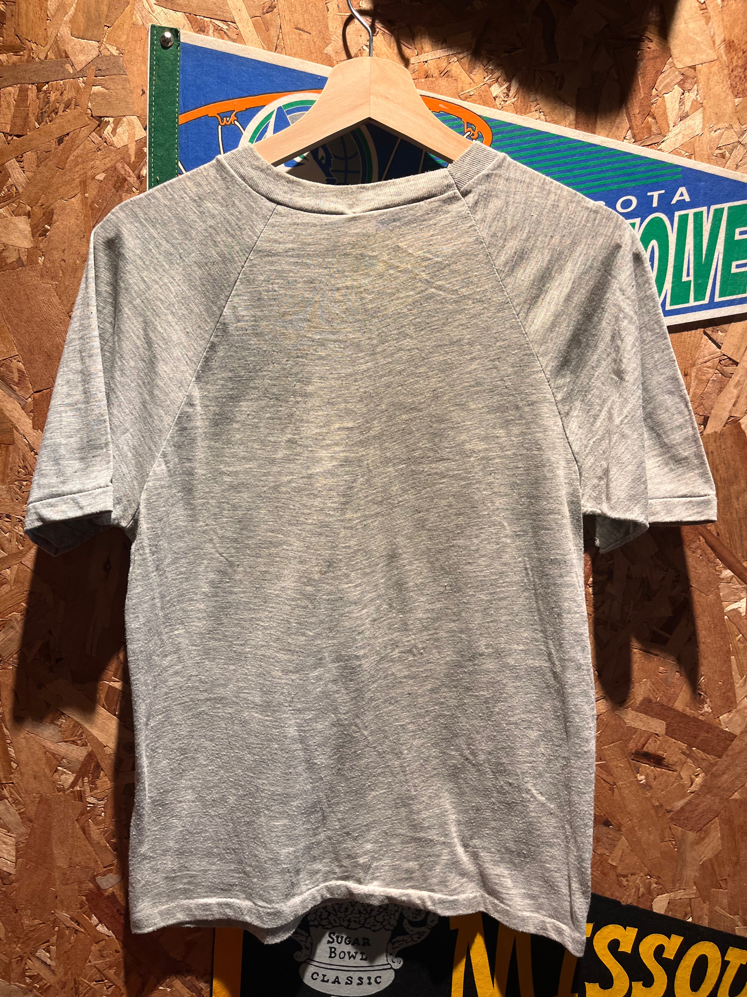 Vintage Property of Kansas City Royals MLB Grey Raglan 80's T-Shirt: Medium