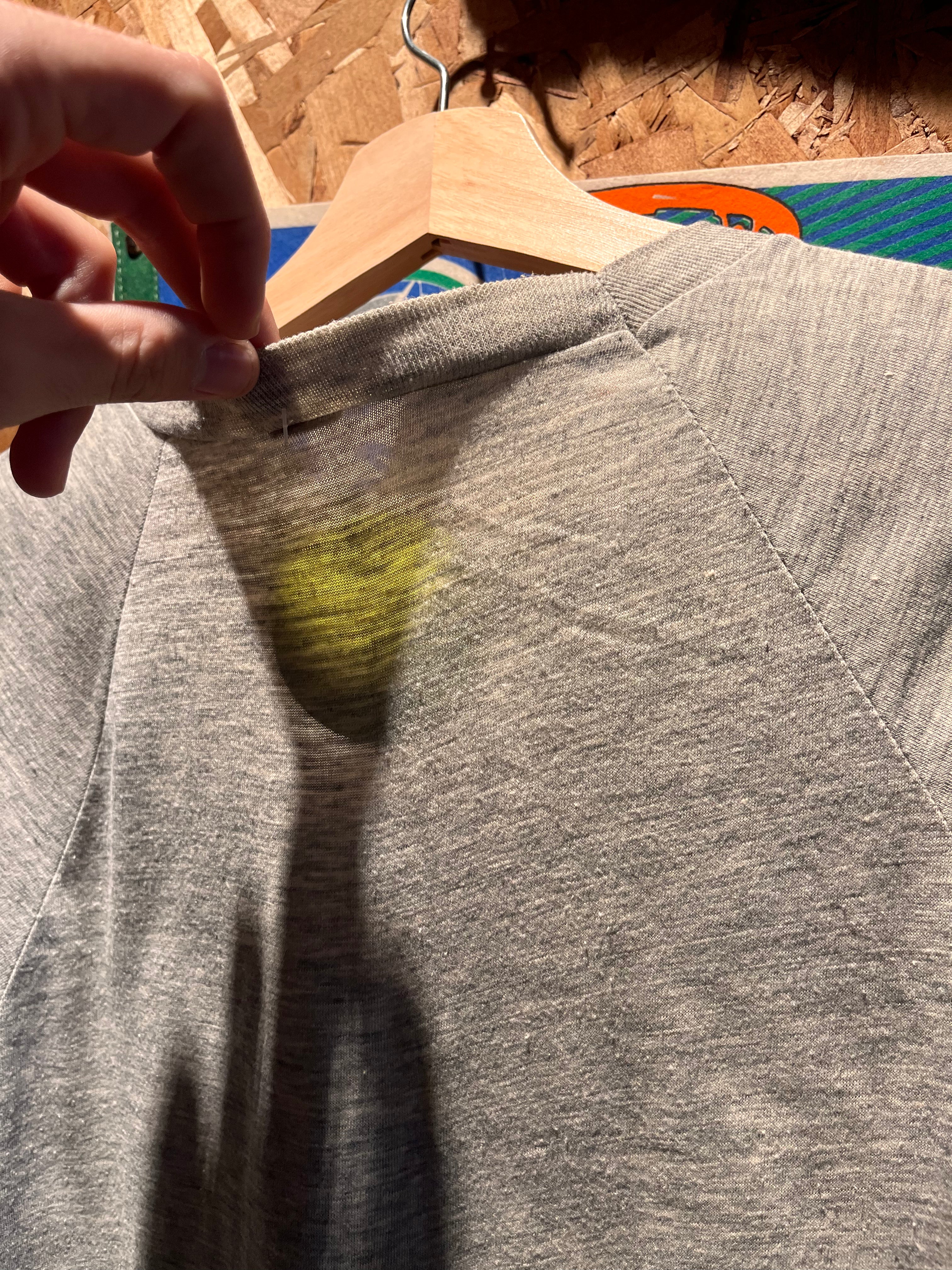 Vintage Property of Kansas City Royals MLB Grey Raglan 80's T-Shirt: Medium