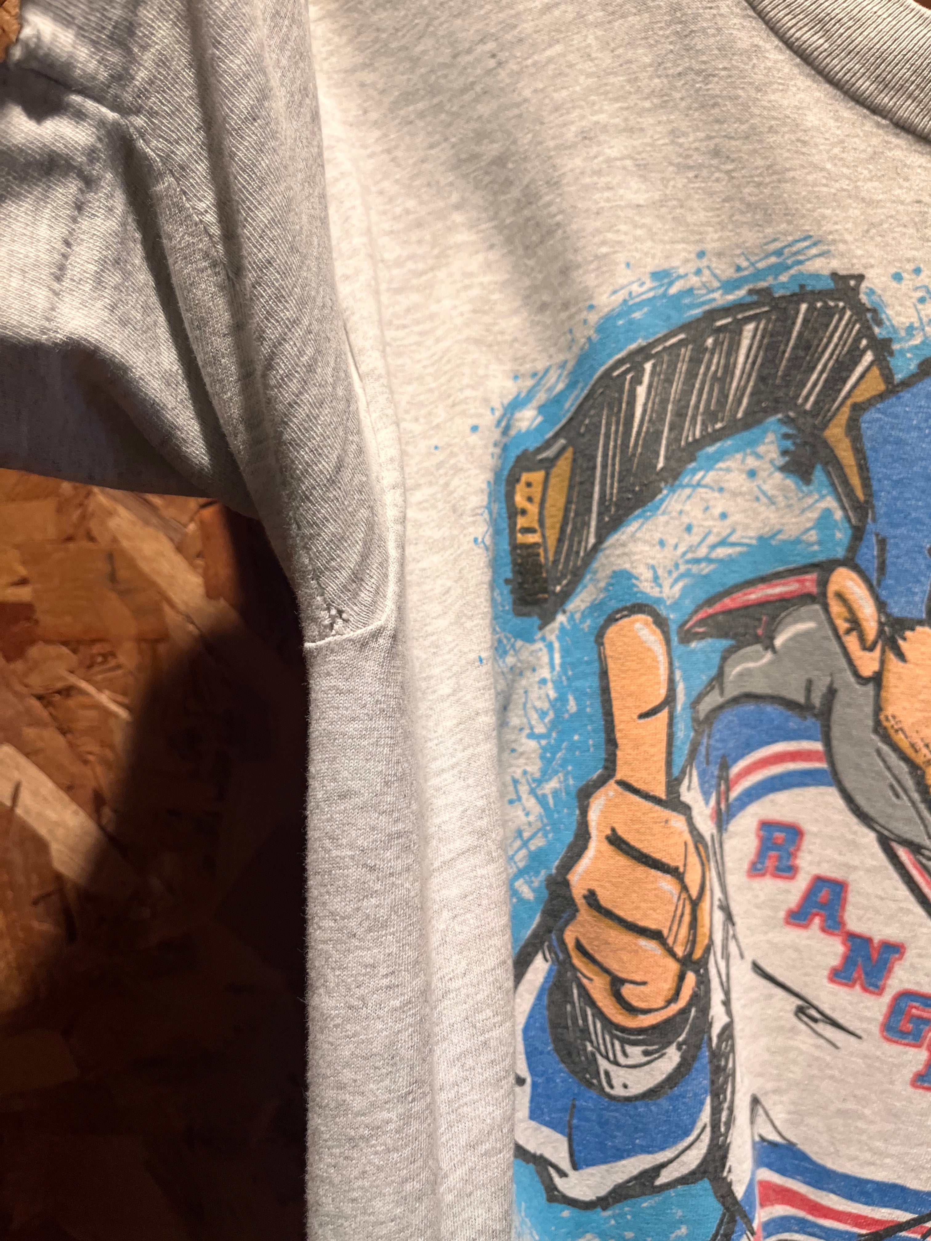 Vintage New York Rangers NHL 1994 Stanley Cup Champions Grey Graffiti T-Shirt: Medium