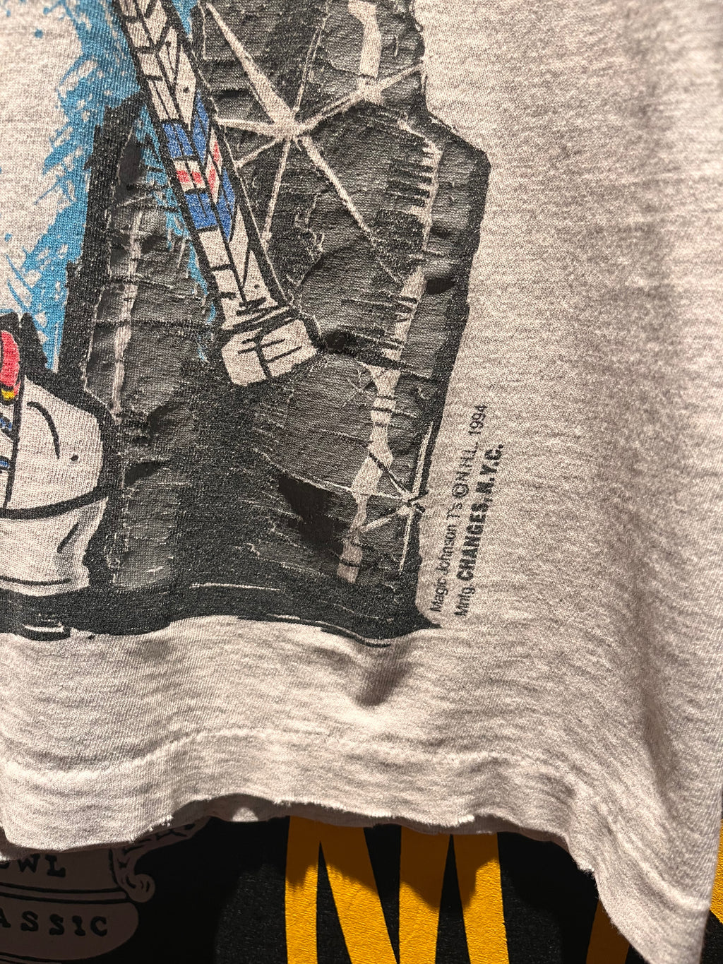 Vintage New York Rangers NHL 1994 Stanley Cup Champions Grey Graffiti T-Shirt: Medium