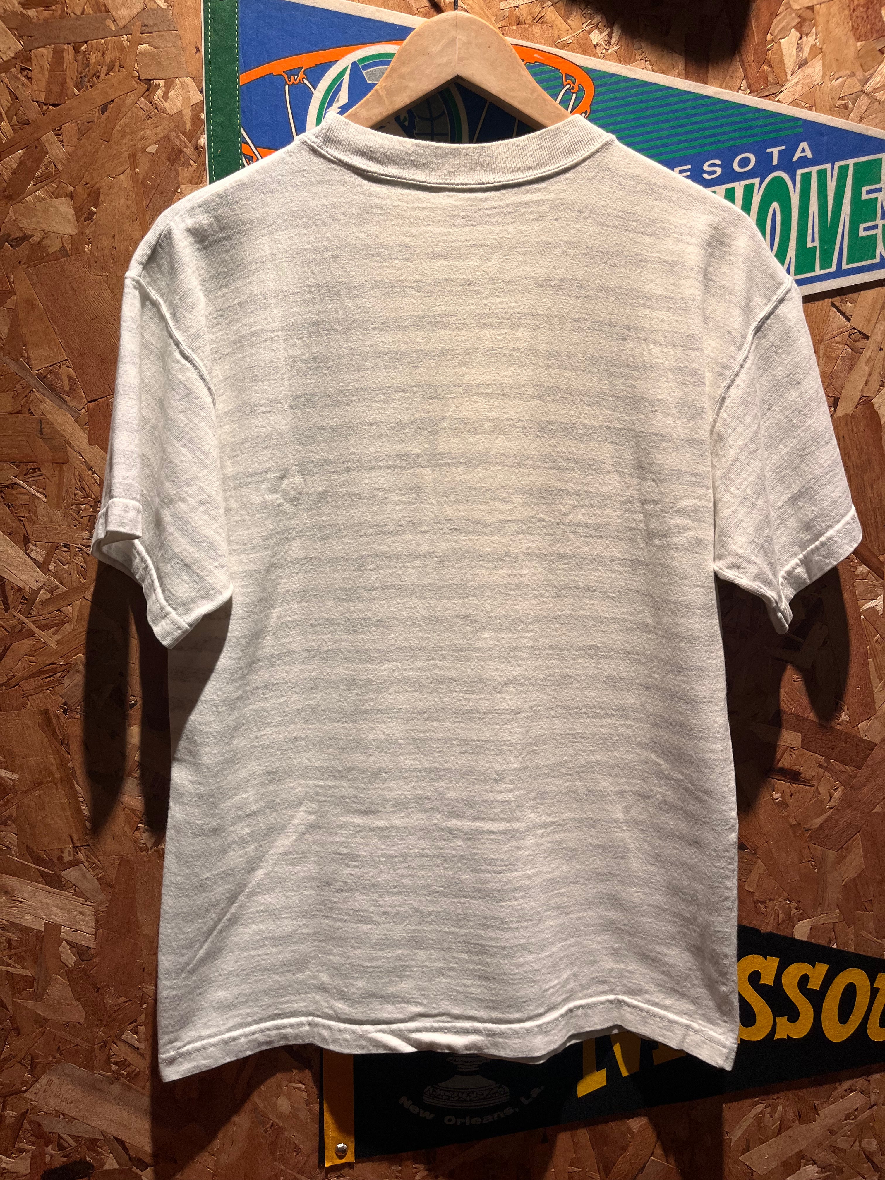 Vintage Ball State University Indiana Grey 90's Gribble Striped T-Shirt: Medium