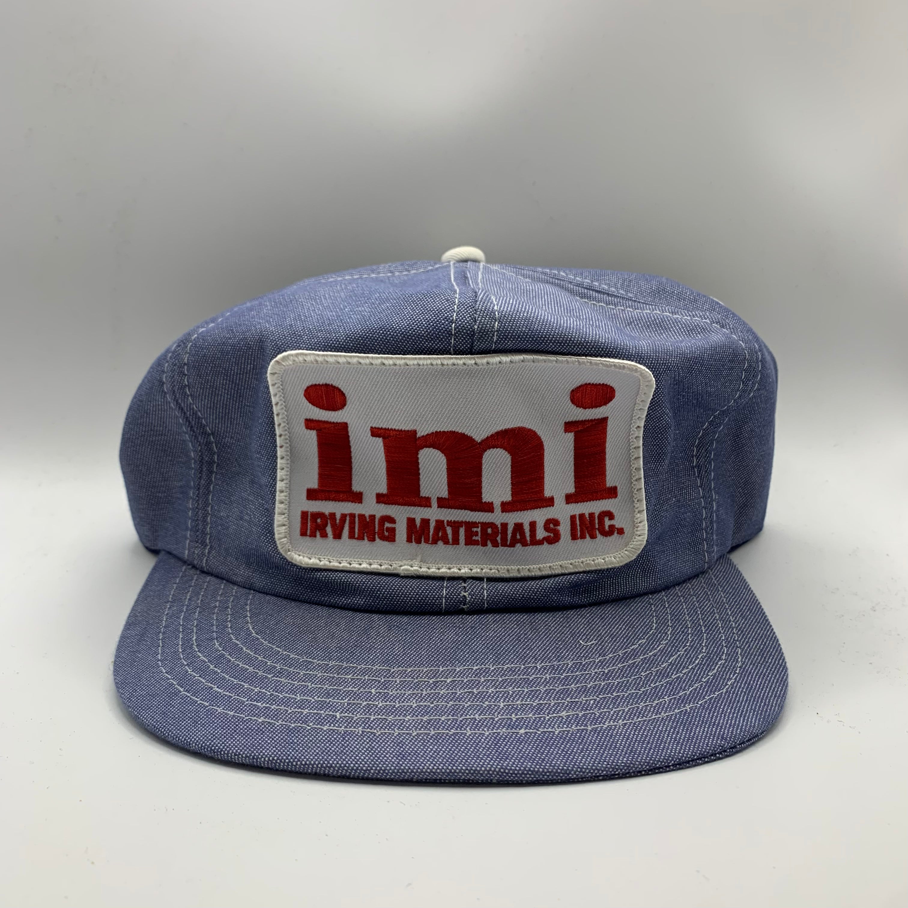 Vintage Irving Material Incorporated Denim Trucker Snapback Hat