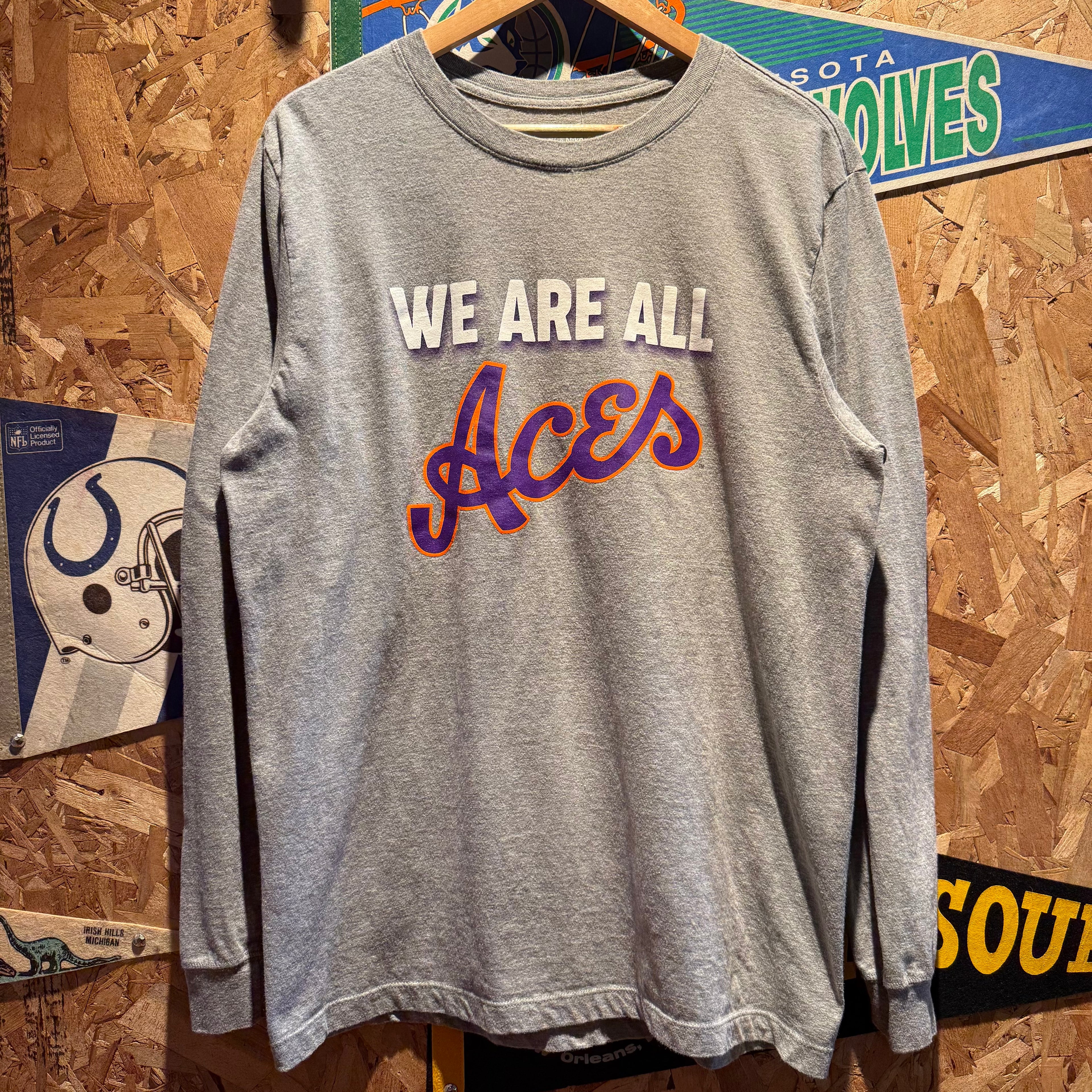 Vintage University of Evansville Aces Long Sleeve Shirt: Large