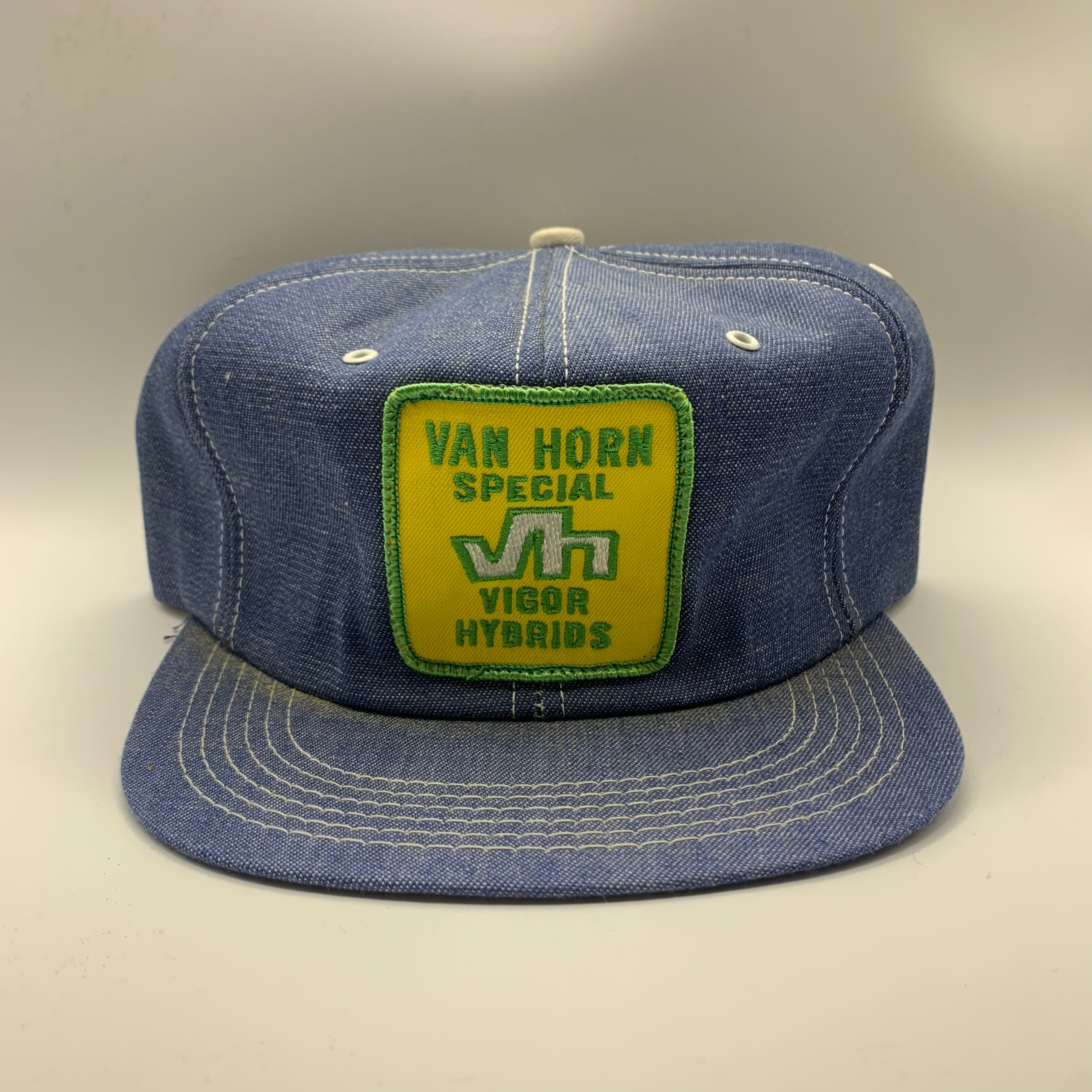 Vintage Van Horn Special Hybrids Patch Denim K Brand Farm Feed Snapback Hat