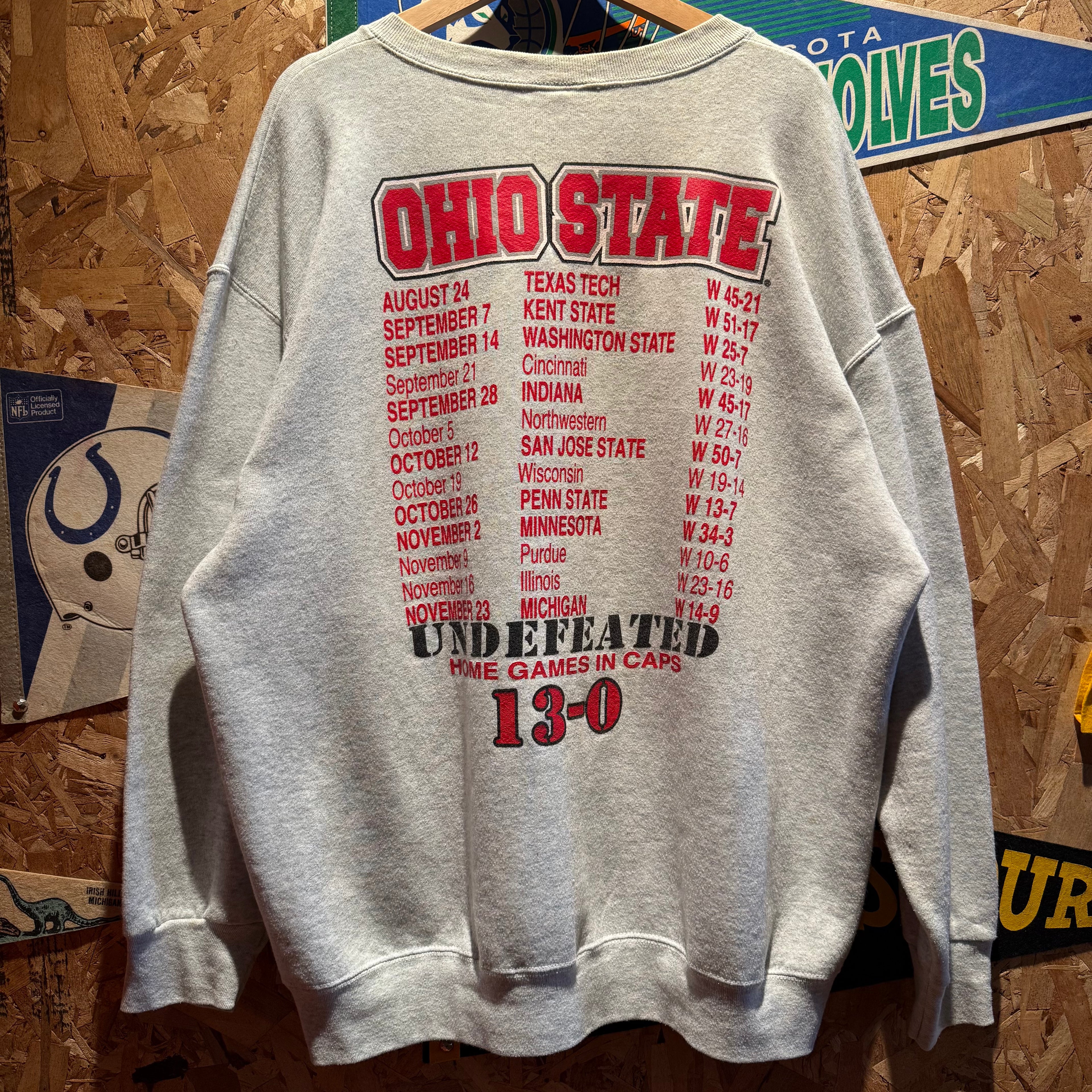 Vintage Ohio State Football Undefeated Champions Sweatshirt: XXL