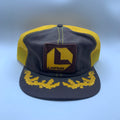 Vintage Lawson Patch Scrambled Eggs Brown/Yellow Trucker Mesh Snapback Hat