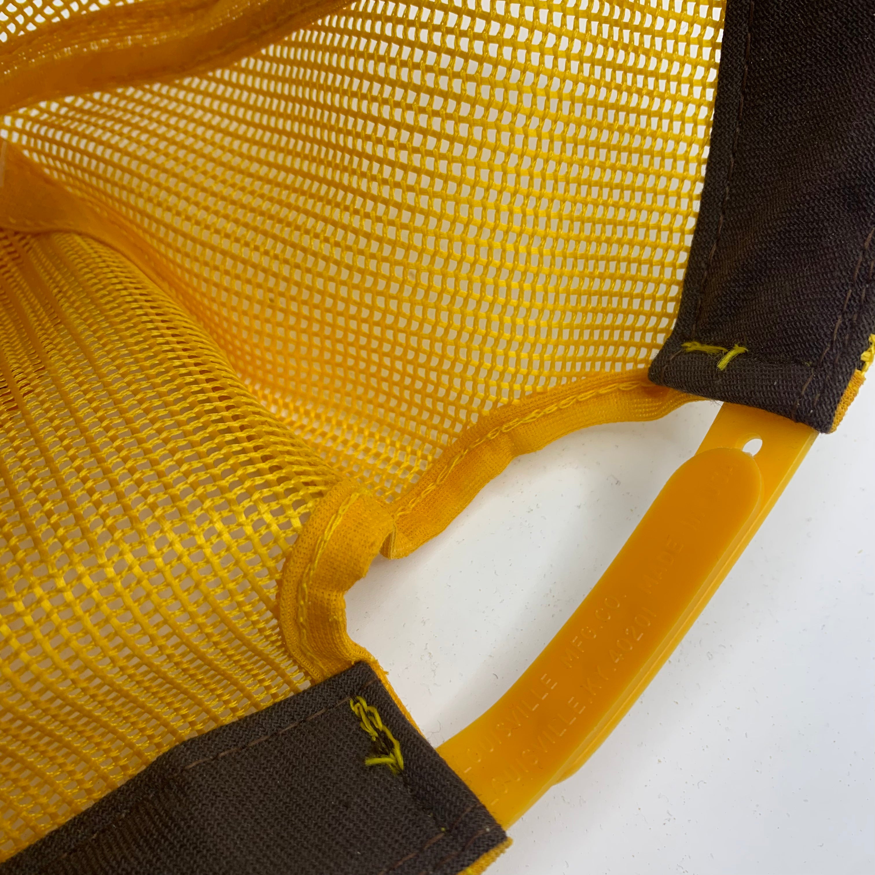 Vintage Lawson Patch Scrambled Eggs Brown/Yellow Trucker Mesh Snapback Hat