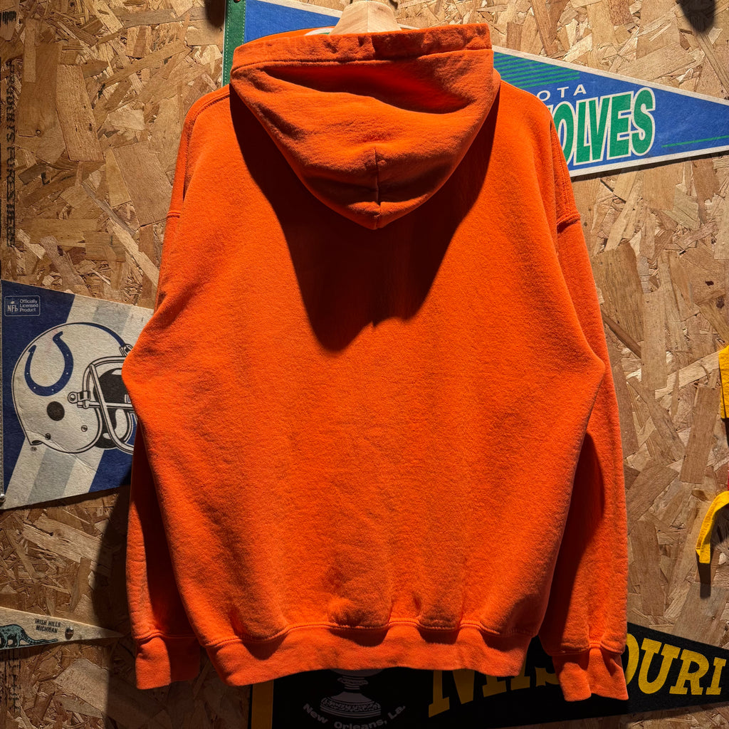 Vintage Orange Evansville Sewn Polkadot Hoodie: Large