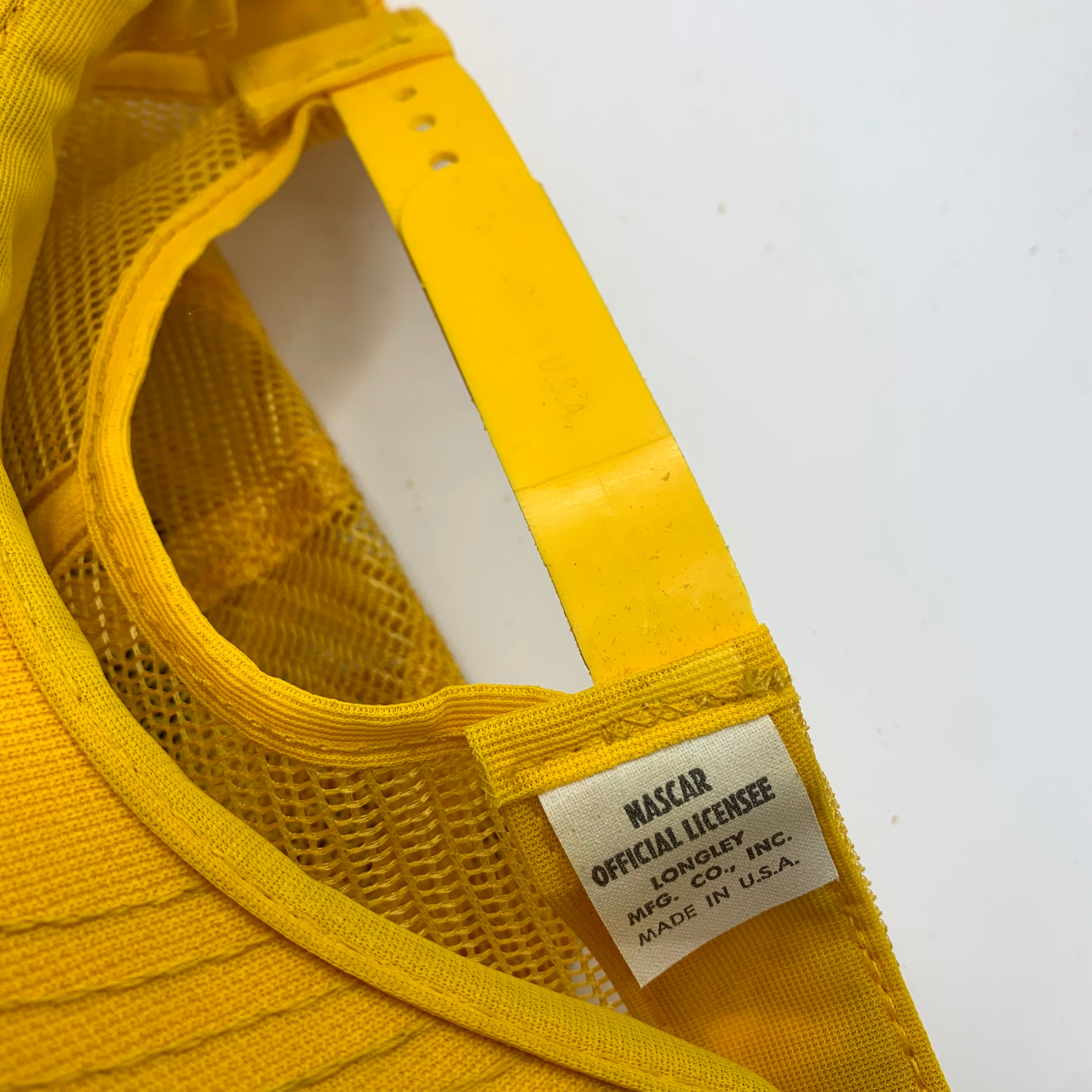 Vintage NASCAR Patch Blue/Yellow Mesh Trucker Snapback Hat