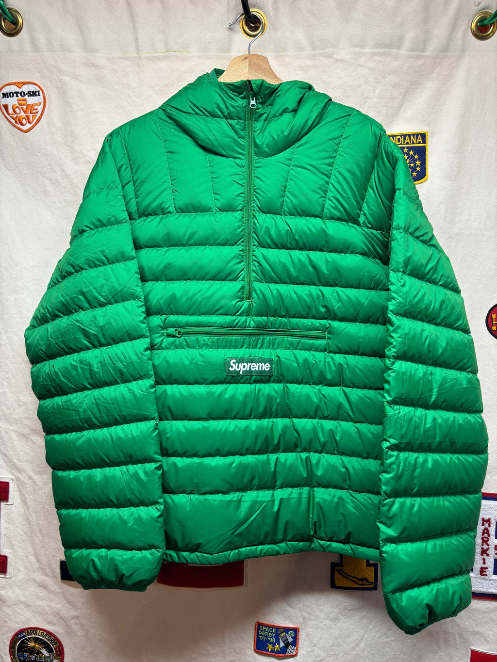 FW22 Supreme Micro Down Half Zip Hooded Pullover: M