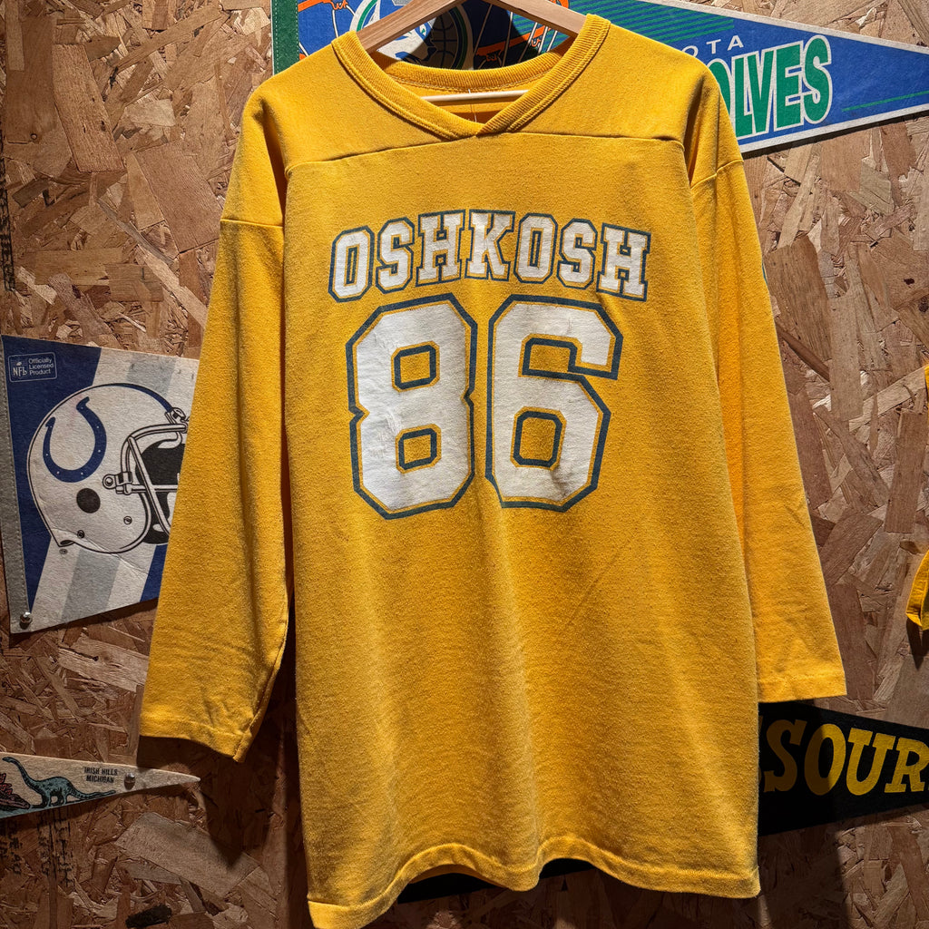 Vintage Yellow Oshkosh Seamless-Side Jersey Shirt: XL