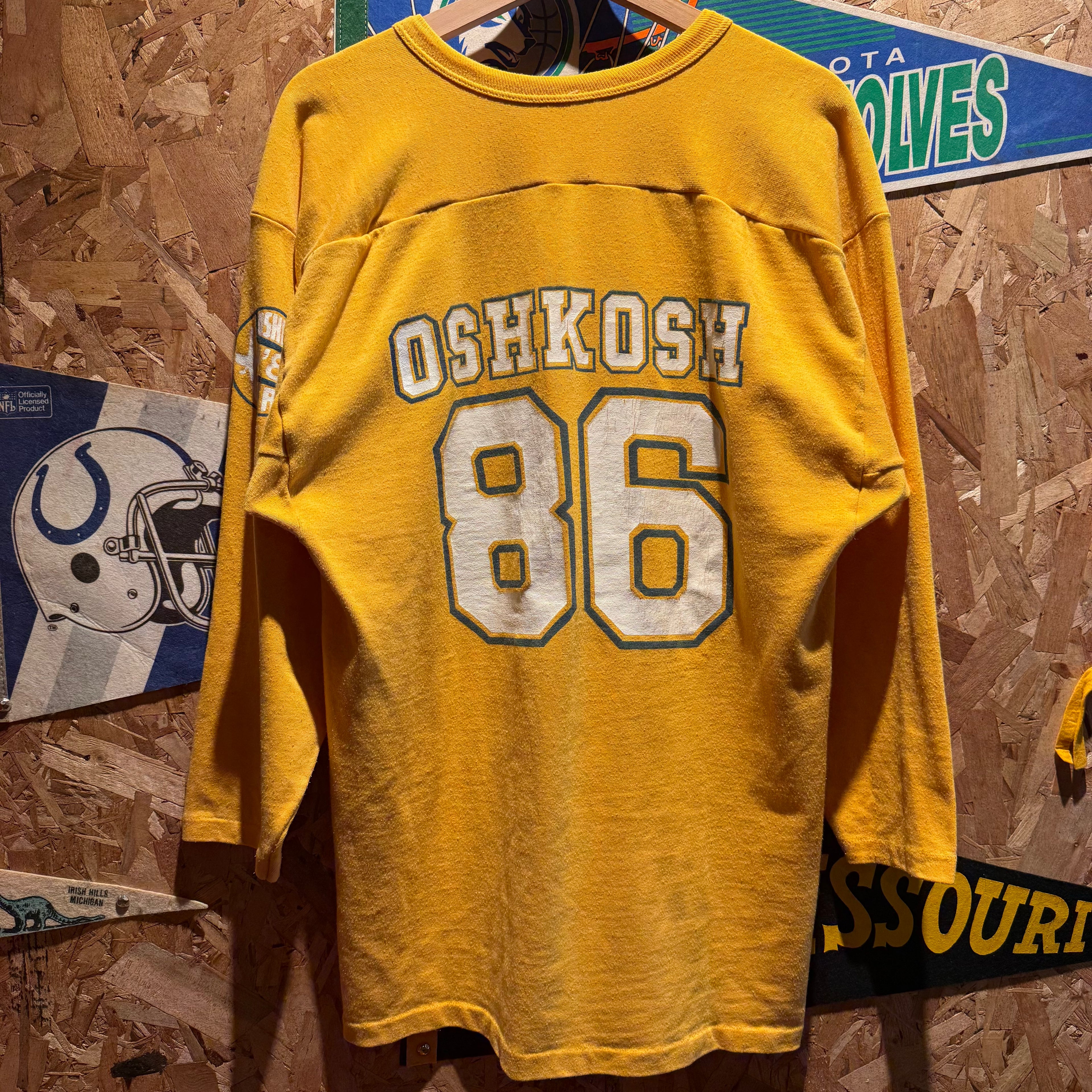 Vintage Yellow Oshkosh Seamless-Side Jersey Shirt: XL