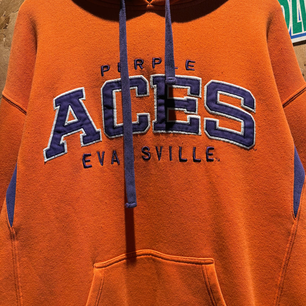 Vintage University of Evansville Purple Aces Hoodie: Large