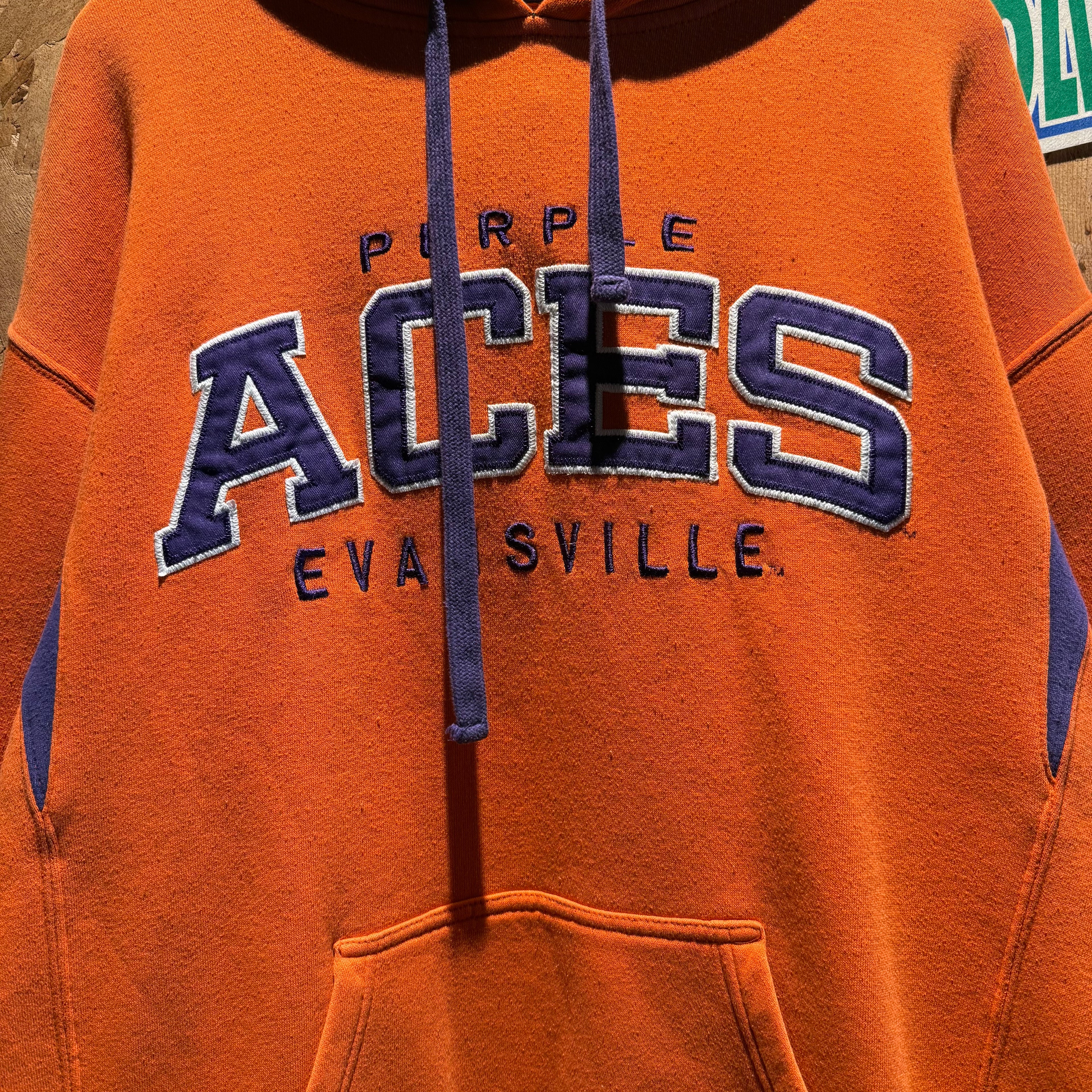 Vintage University of Evansville Purple Aces Hoodie: Large