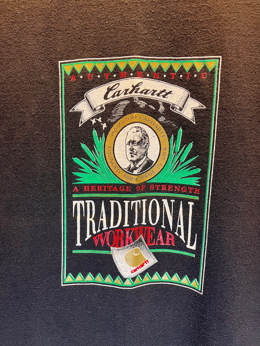 Vintage Carhartt Traditional Workwear 90's Graphic T-Shirt: Medium