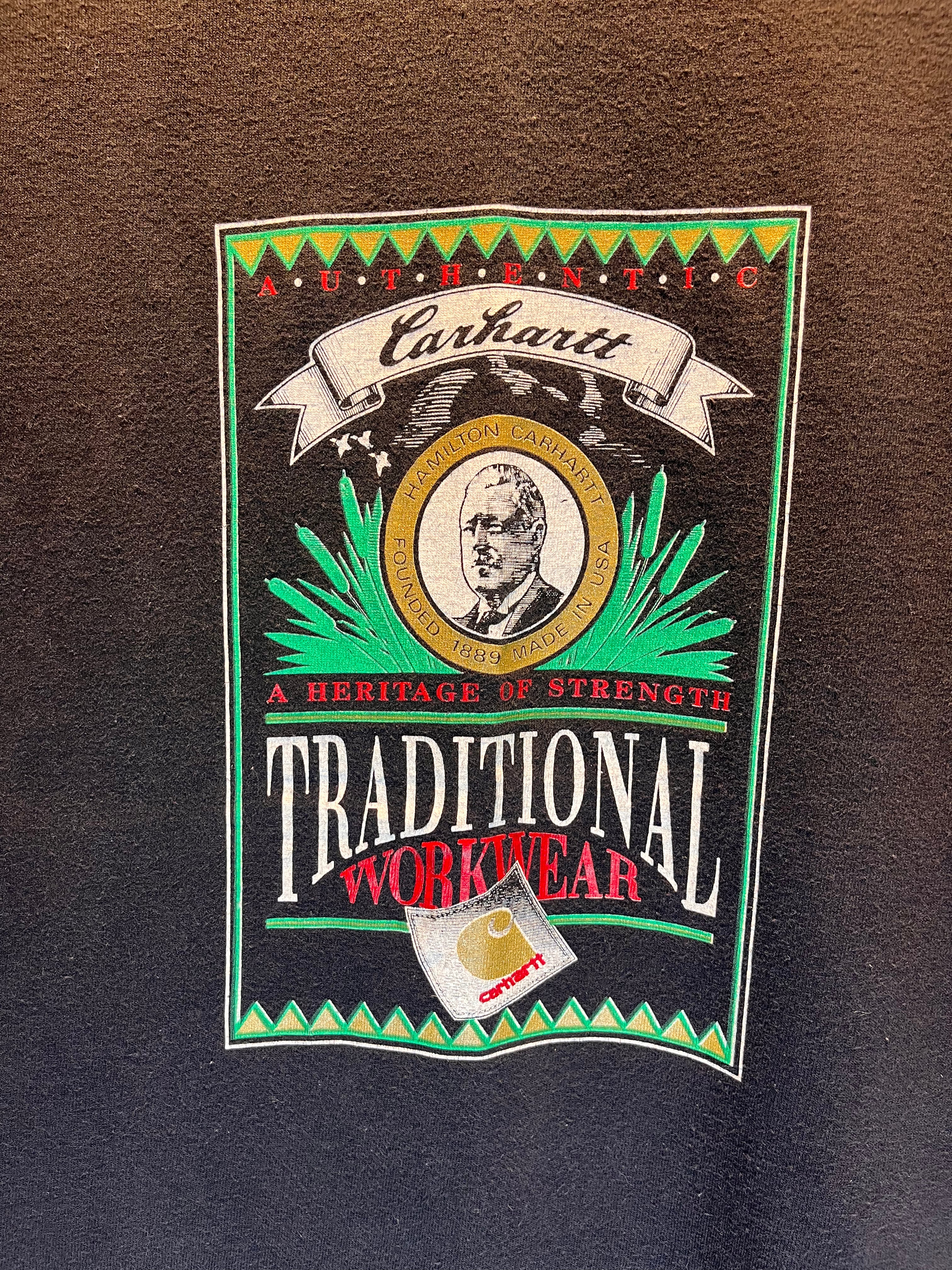 Vintage Carhartt Traditional Workwear 90's Graphic T-Shirt: Medium