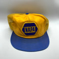 Vintage NAPA Auto Parts Patch Trucker Mesh Yellow Snapback Hat