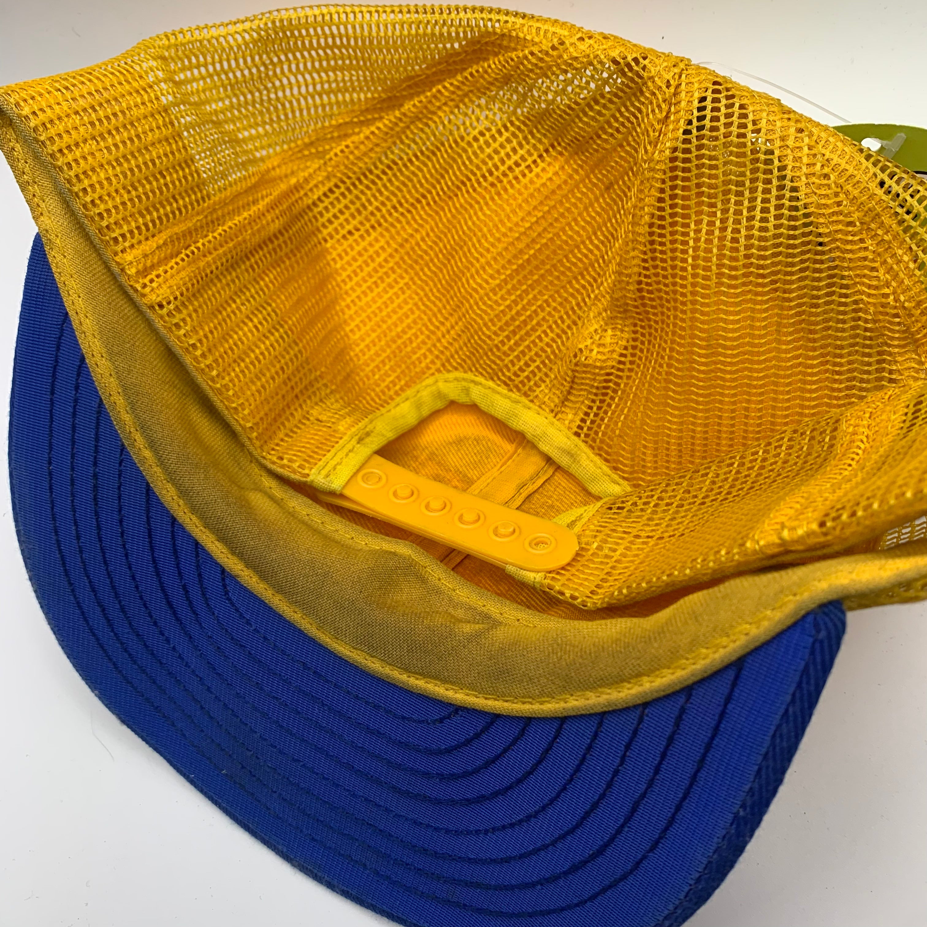 Vintage NAPA Auto Parts Patch Trucker Mesh Yellow Snapback Hat
