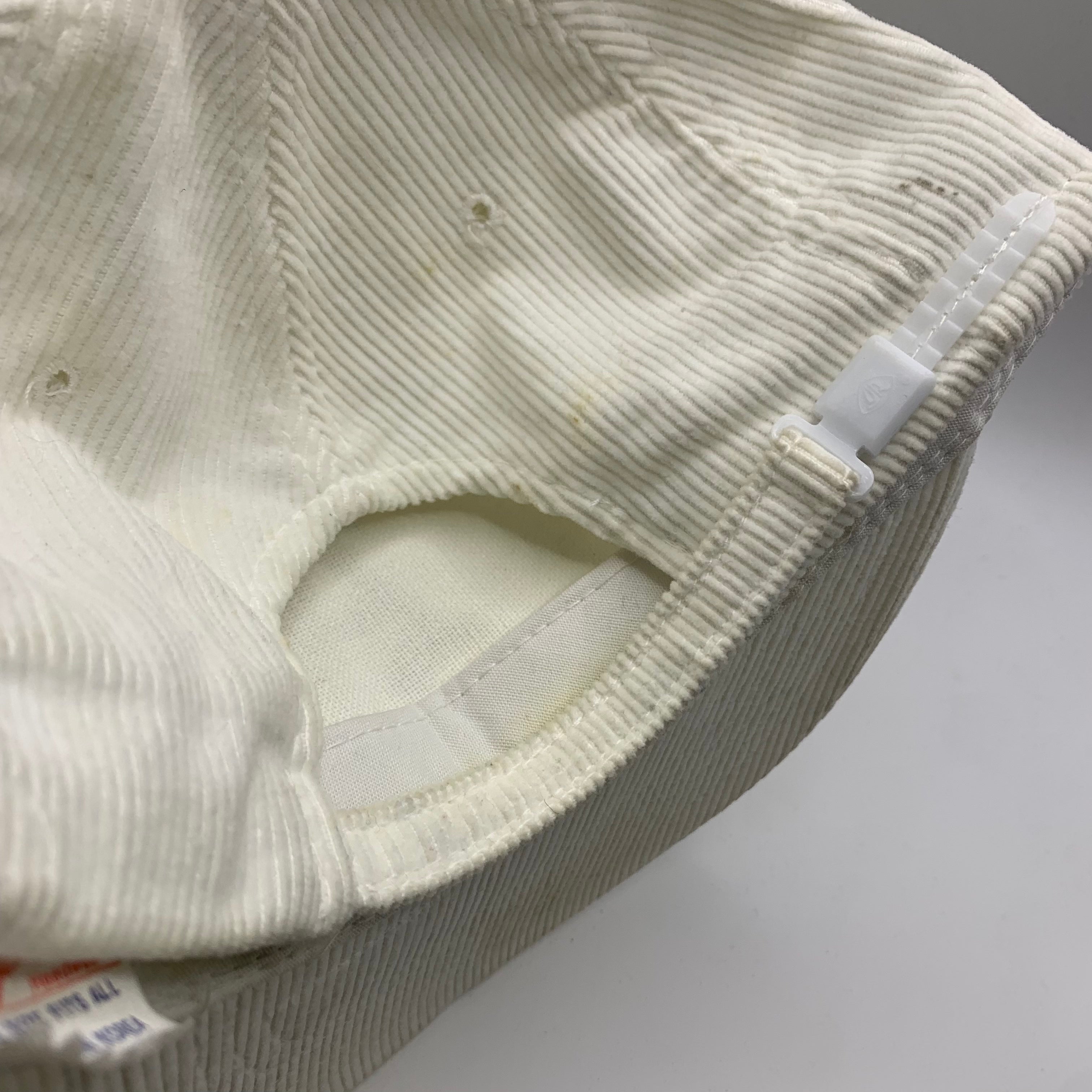 Vintage Corduroy White Oakland Athletics A's MLB Baseball 90's Zipback Hat