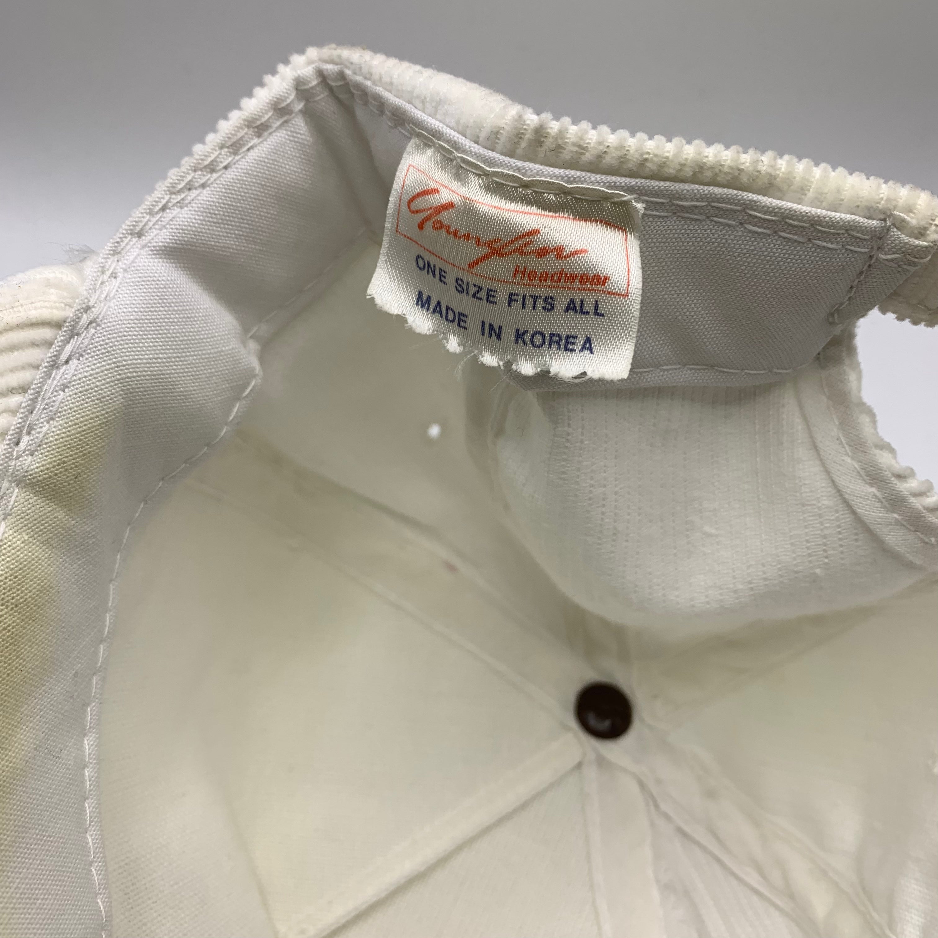 Vintage Corduroy White Oakland Athletics A's MLB Baseball 90's Zipback Hat