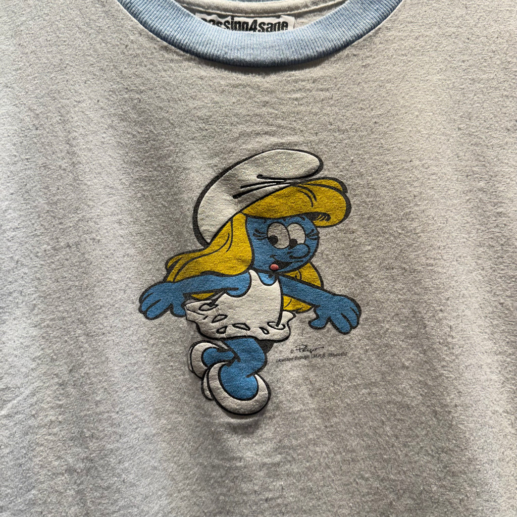 Vintage Smurf Glitter Graphic T-Shirt: Small