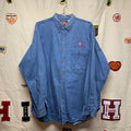 Vintage Indiana University Hoosiers TSI Denim Button Up Shirt Extra Large
