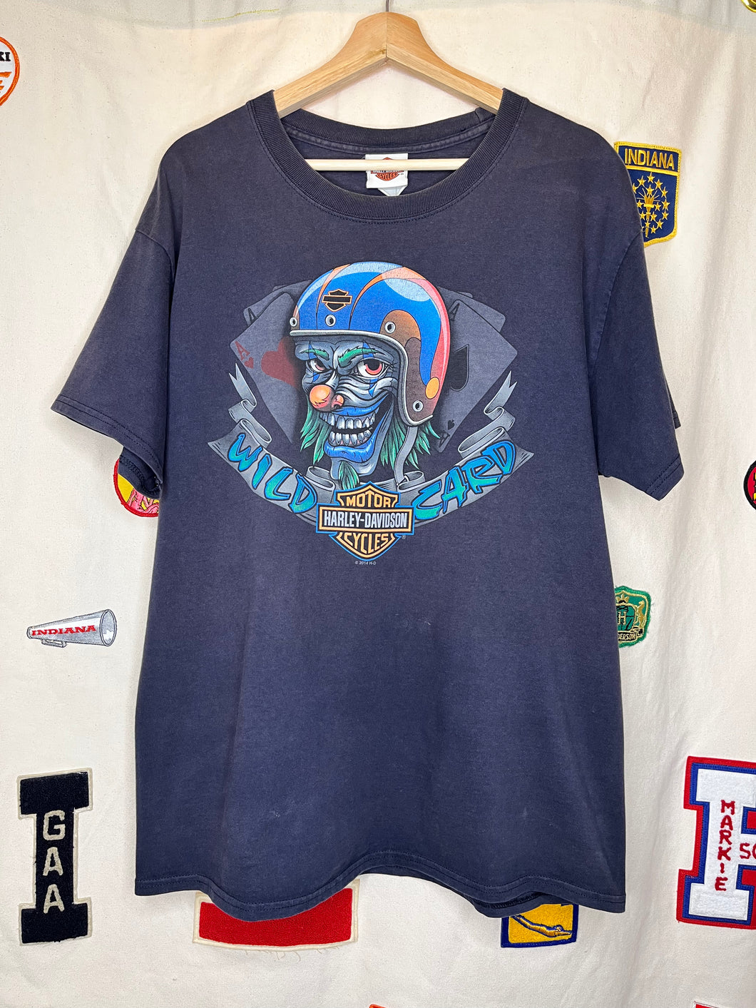 Vintage Harley Davidson Aces Wild Card Clown Bud’s T-Shirt: Large