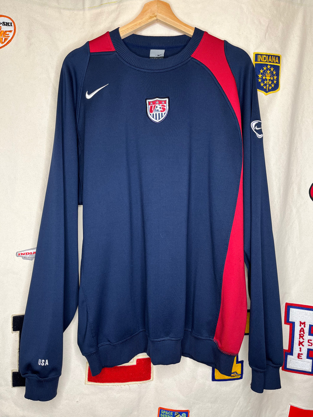 Vintage USA Soccer Nike Dri-Fit Navy Crewneck Sweatshirt: XL