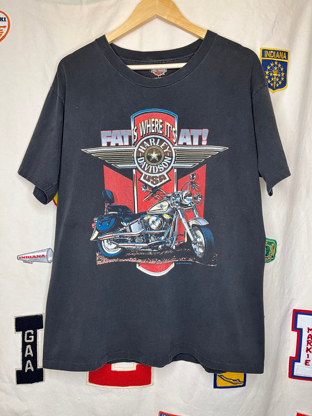 Vintage Fat is Where it’s At Harley Davidson T-Shirt: Large