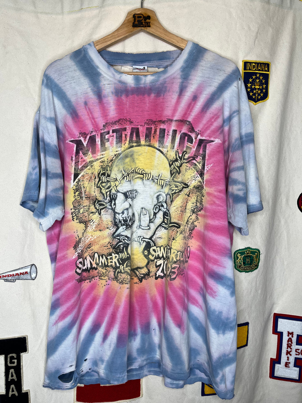 Vintage Metallica Summer Sanitarium 2003 Distressed Deftones Limp Bizkit Tie-Dye T-Shirt: XL