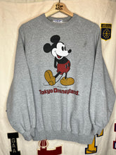 Load image into Gallery viewer, Vintage Tokyo Disneyland Mickey Mouse Grey Raglan Crewneck Sweatshirt: Medium
