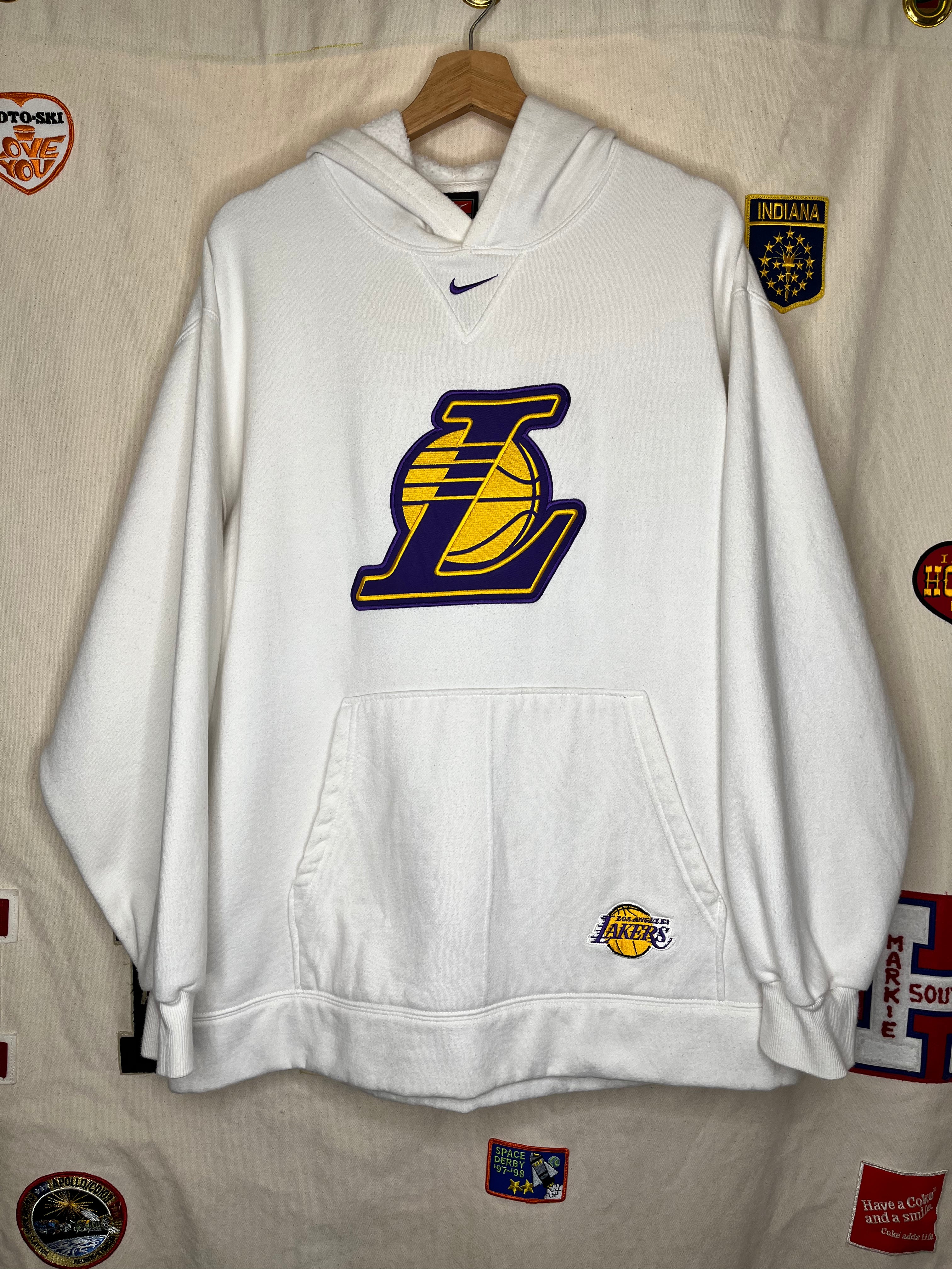 Nike, Shirts, Vintage Nike Team Lakers Center Swoosh Hoodie