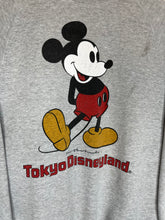 Load image into Gallery viewer, Vintage Tokyo Disneyland Mickey Mouse Grey Raglan Crewneck Sweatshirt: Medium
